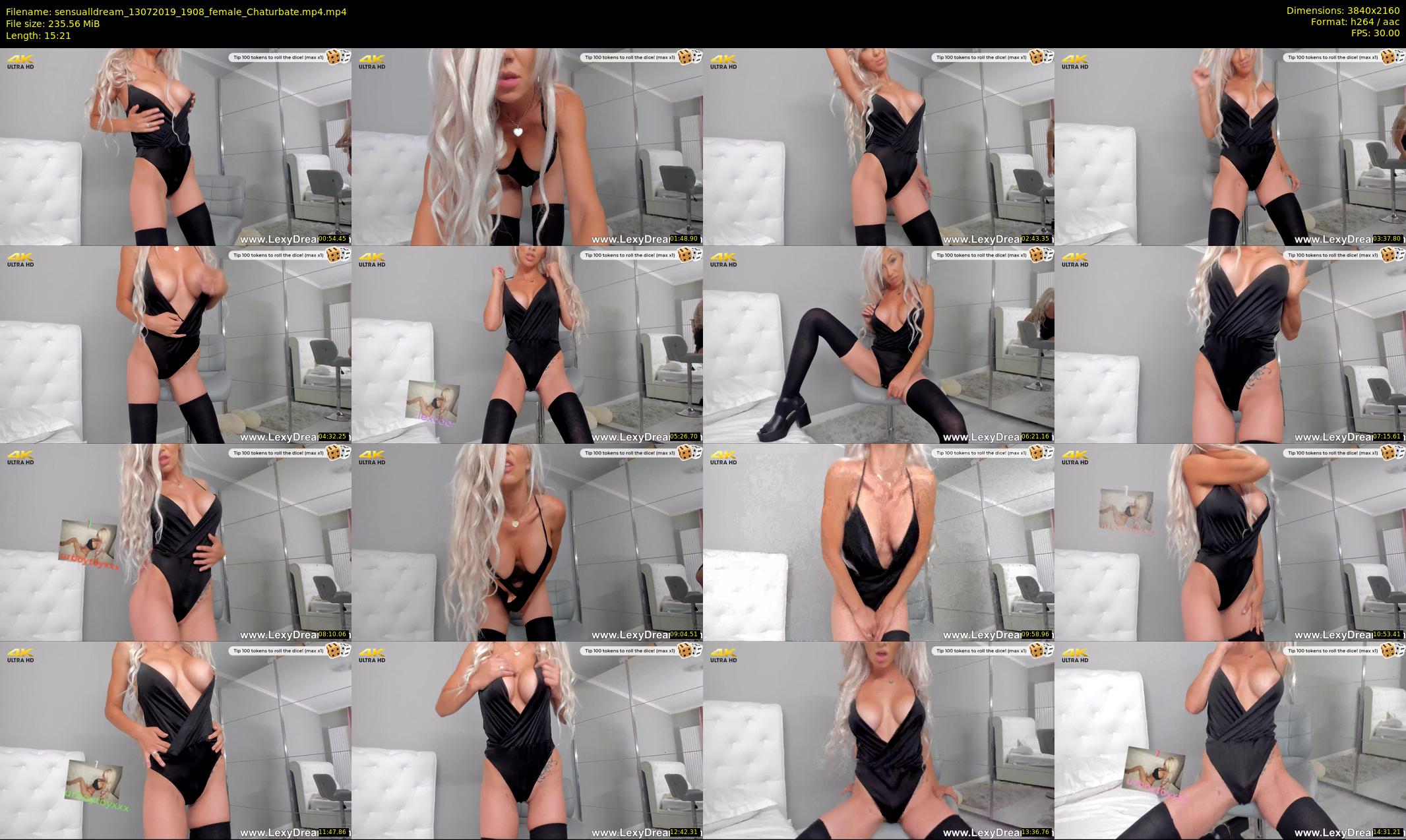 sensualldream — 16 minute Chaturbate female cam show recording, 4K, Jul 13, 2019