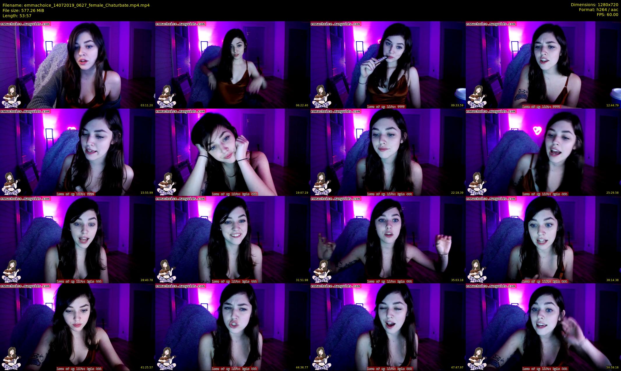 emmachoice — 54 minute Chaturbate female cam show recording, 720p, Jul 14, 2019