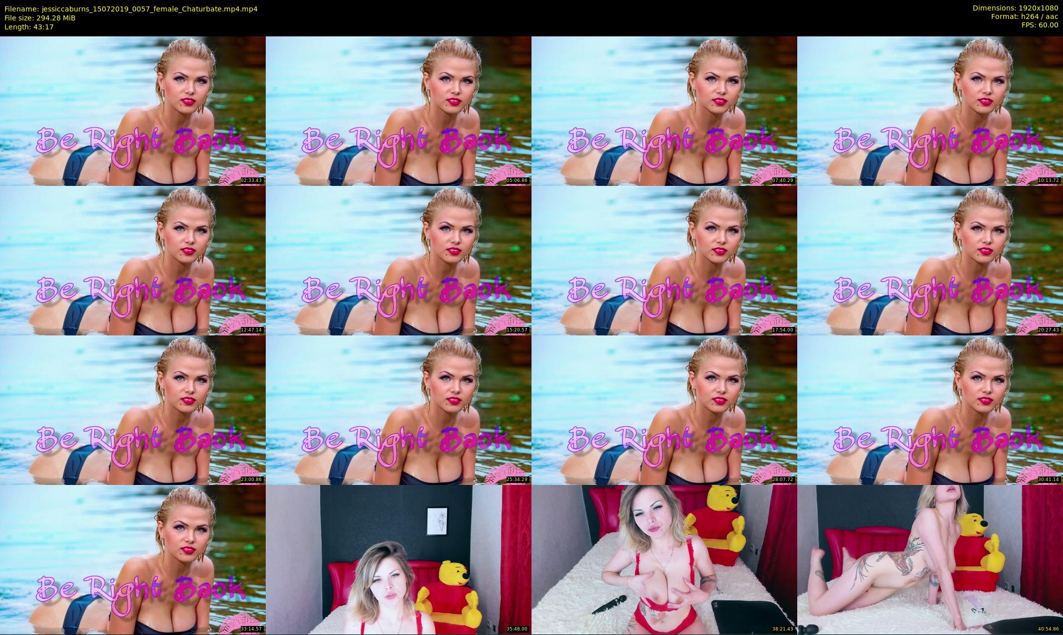 jessiccaburns — 44 minute Chaturbate female cam show recording, 1080p, Jul 15, 2019