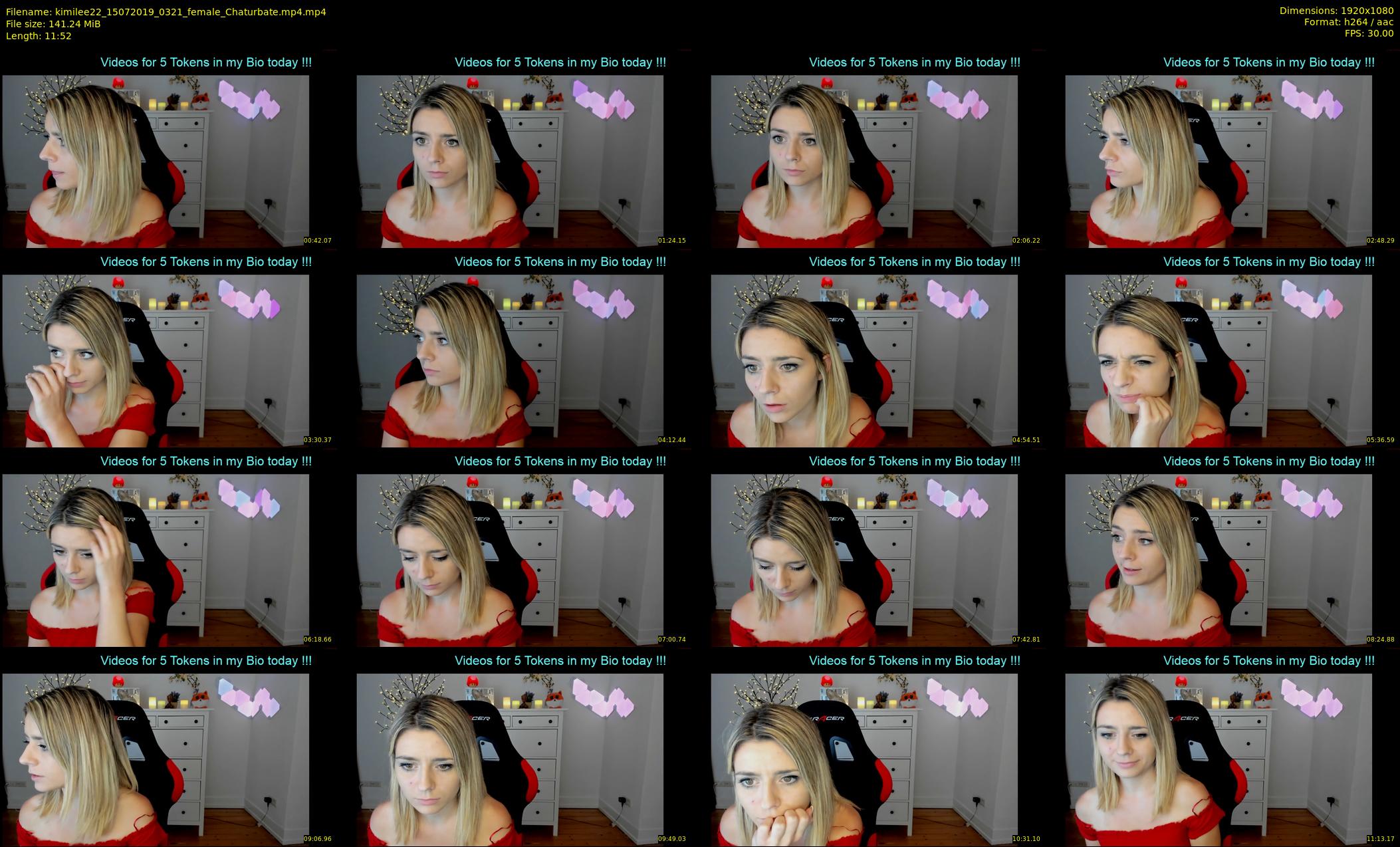 kimilee22 — 12 minute Chaturbate female cam show recording, 1080p, Jul 15, 2019