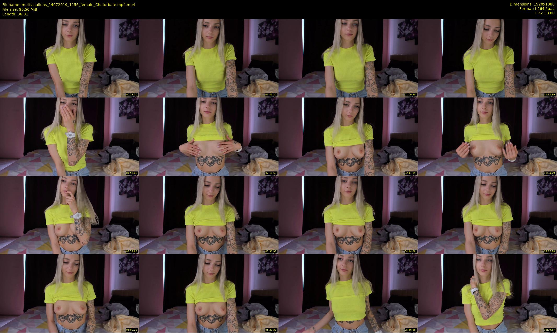 melissaallens — 7 minute Chaturbate female cam show recording, 1080p, Jul 14, 2019