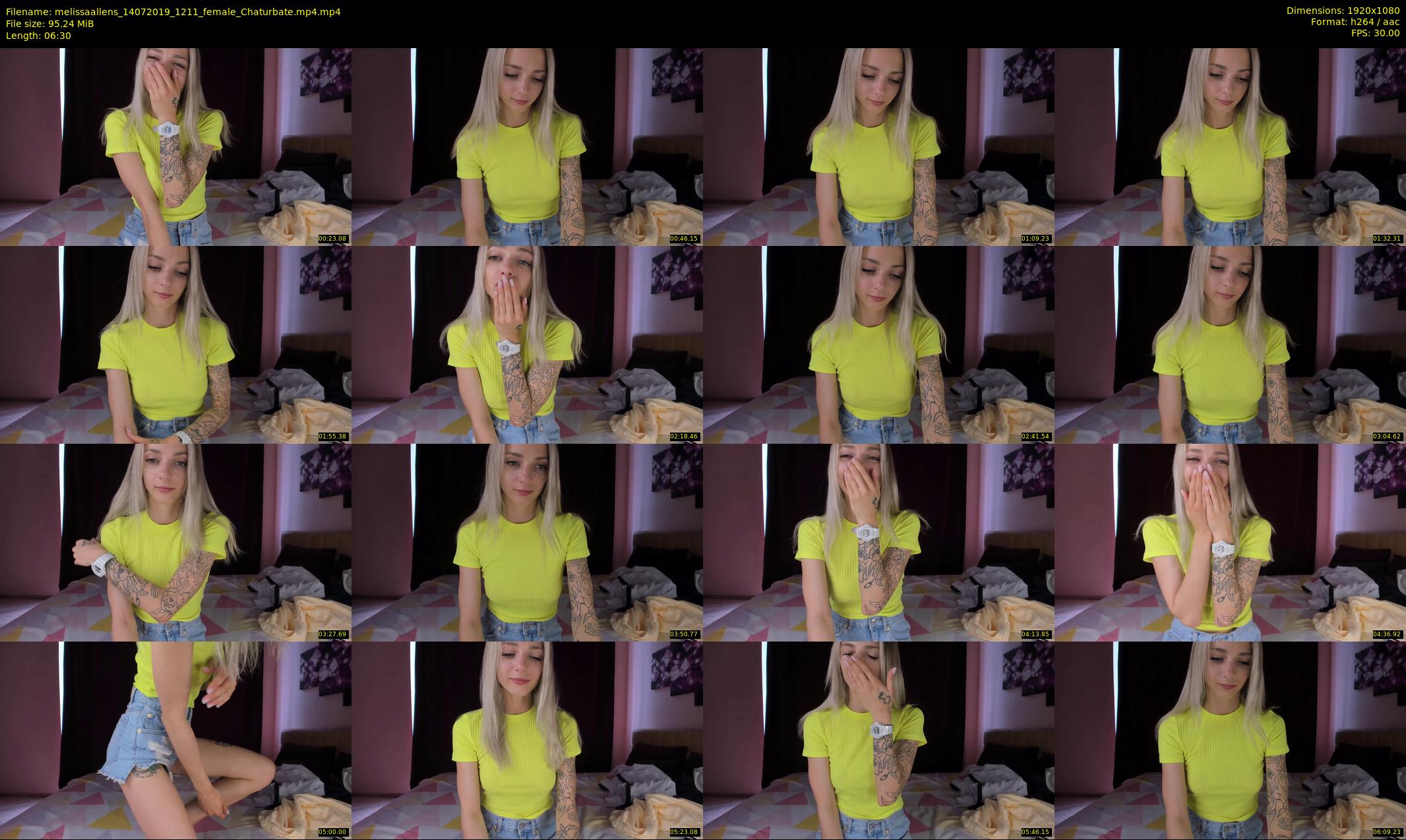 melissaallens — 7 minute Chaturbate female cam show recording, 1080p, Jul 14, 2019