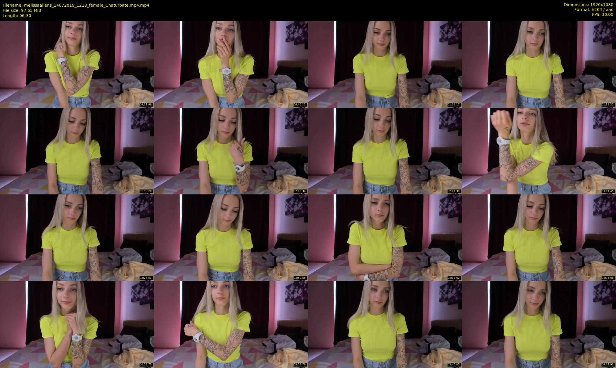 melissaallens — 7 minute Chaturbate female cam show recording, 1080p, Jul 14, 2019