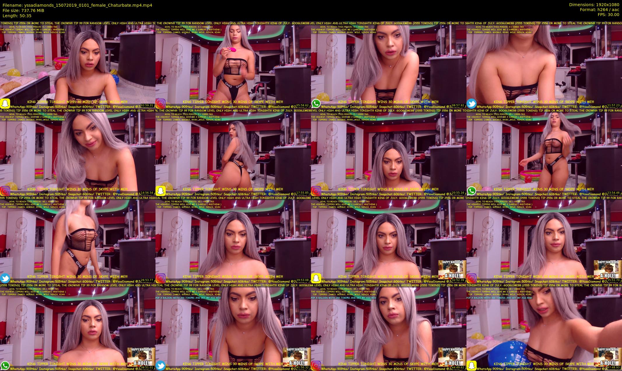 yssadiamonds — 51 minute Chaturbate female cam show recording, 1080p, Jul 15, 2019