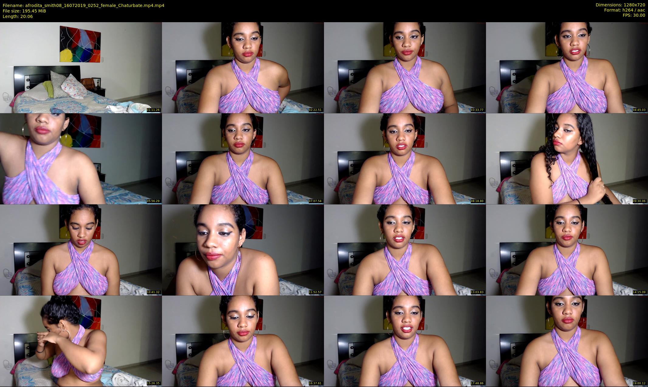 afrodita_smith08 — 21 minute Chaturbate female cam show recording, 720p, Jul 16, 2019