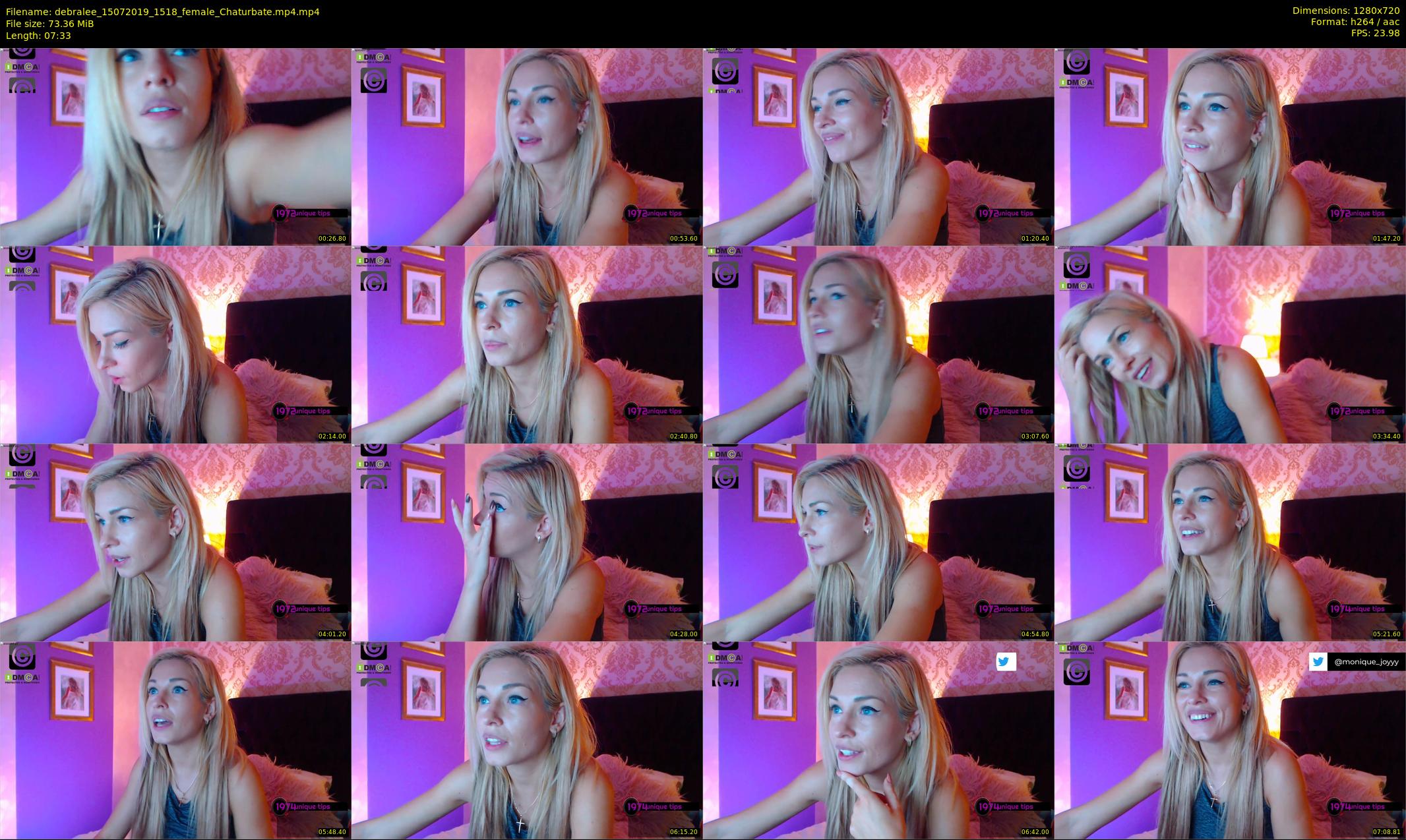 debralee — 8 minute Chaturbate female cam show recording, 720p, Jul 15, 2019