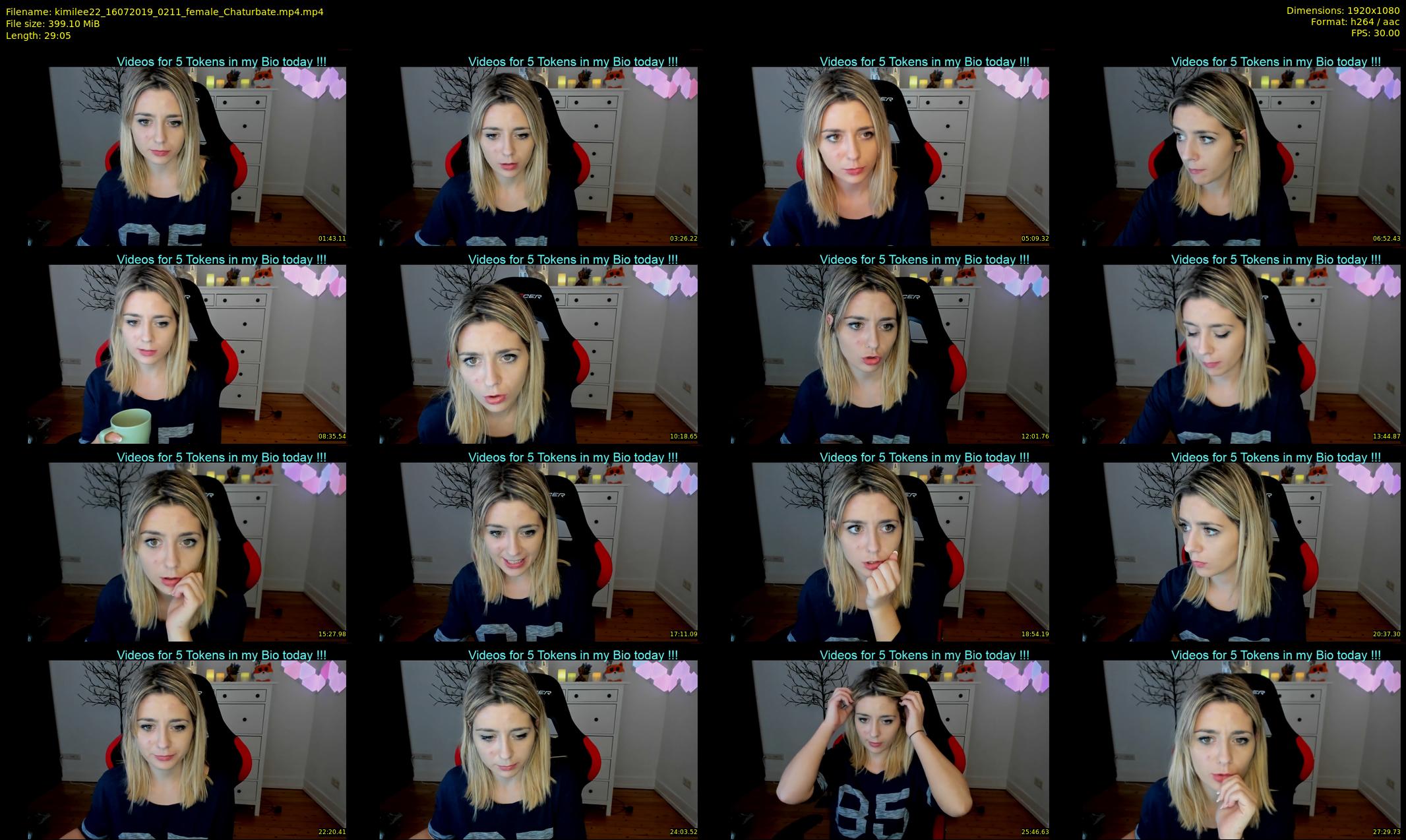 kimilee22 — 30 minute Chaturbate female cam show recording, 1080p, Jul 16, 2019