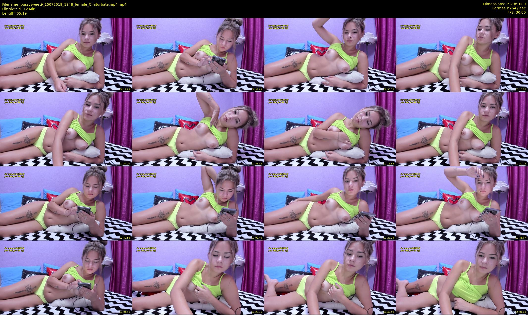 pussysweet9 — 6 minute Chaturbate female cam show recording, 1080p, Jul 15, 2019