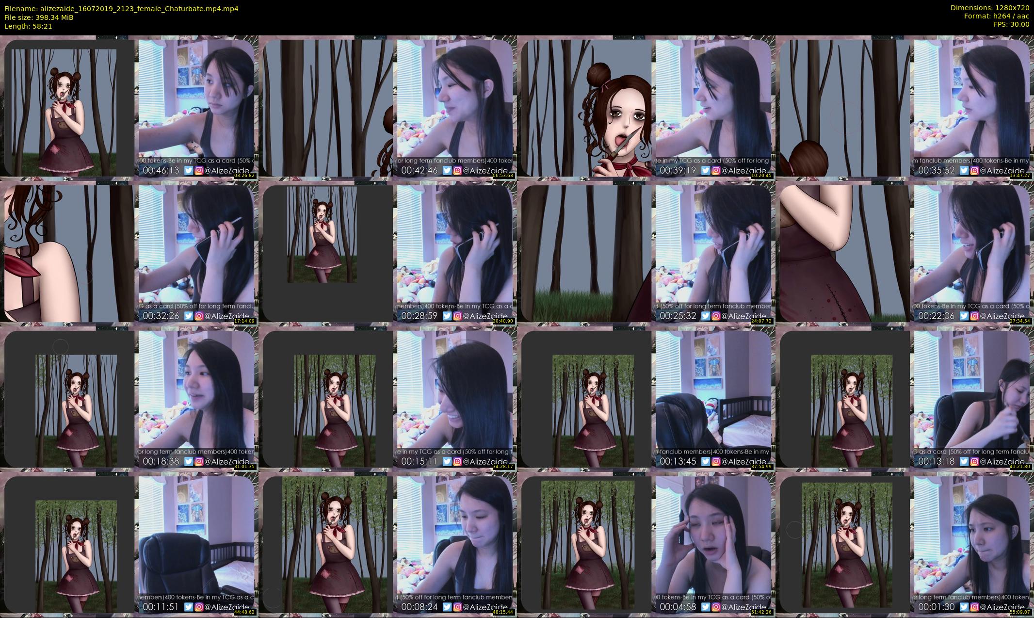 alizezaide — 59 minute Chaturbate female cam show recording, 720p, Jul 16, 2019