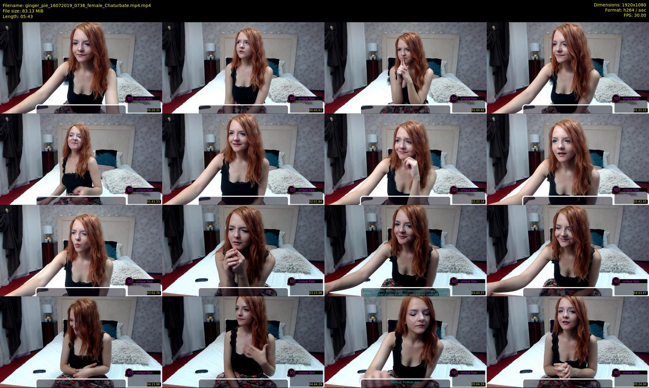 ginger_pie — 6 minute Chaturbate female cam show recording, 1080p, Jul 16, 2019