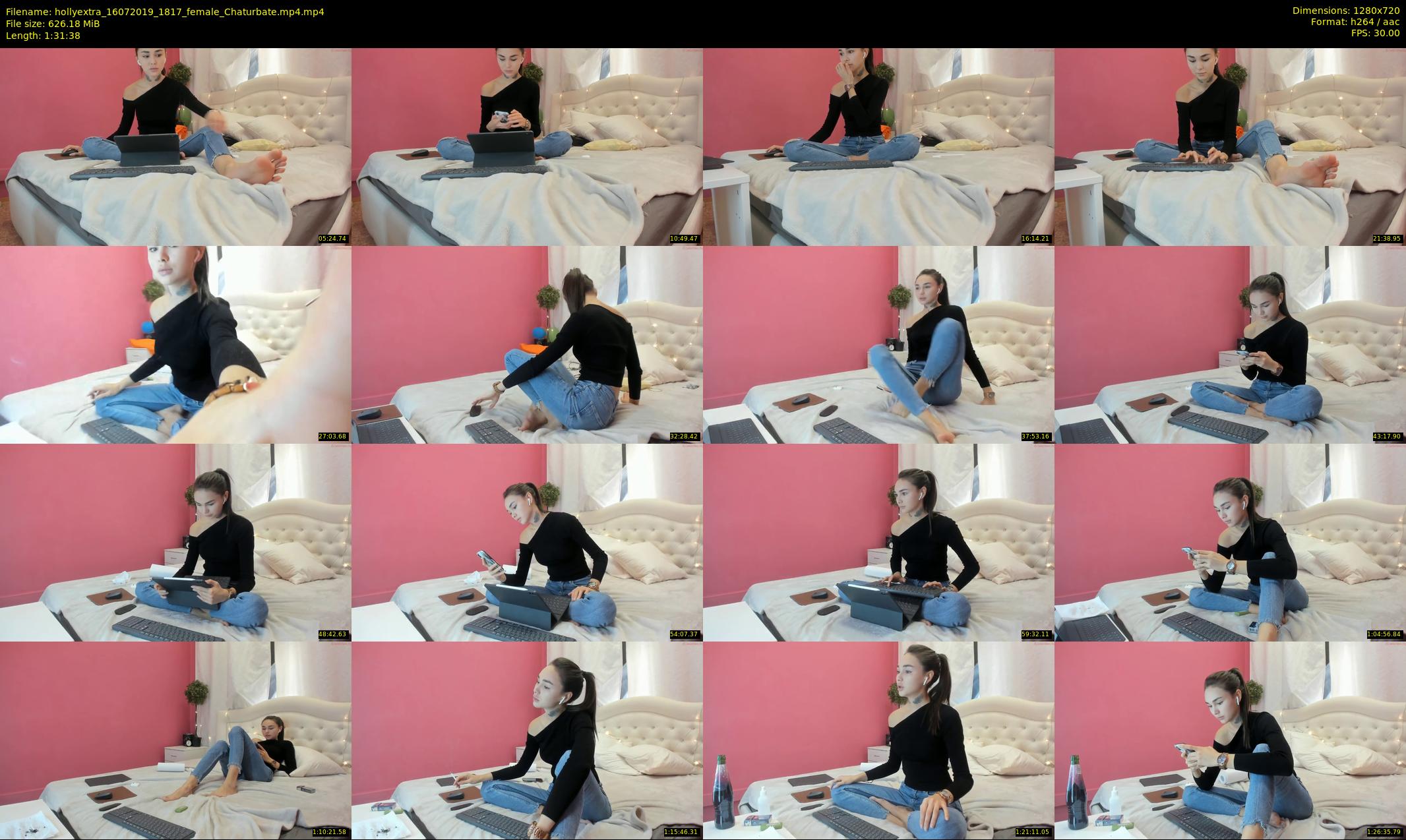 hollyextra — 92 minute Chaturbate female cam show recording, 720p, Jul 16, 2019