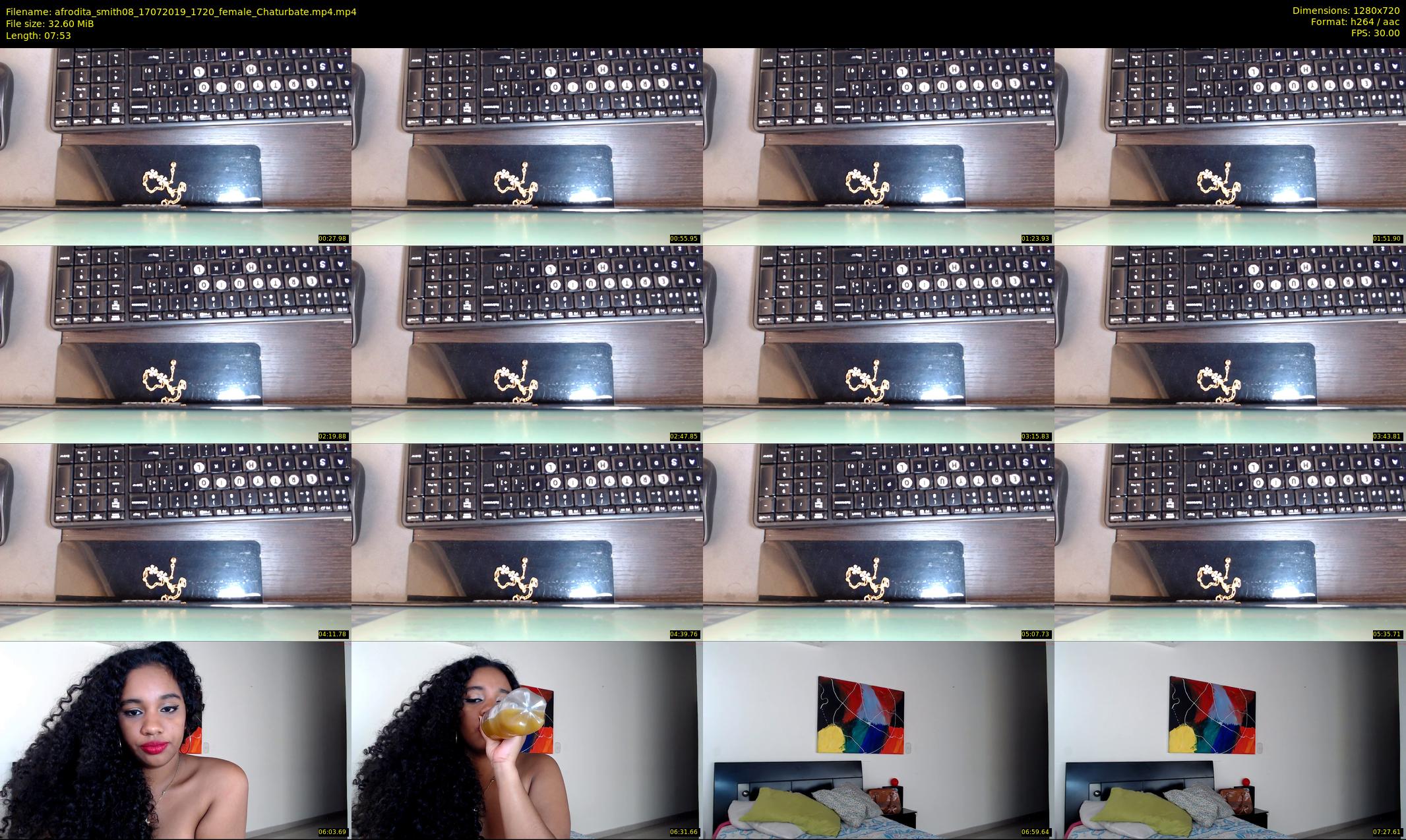 afrodita_smith08 — 8 minute Chaturbate female cam show recording, 720p, Jul 17, 2019