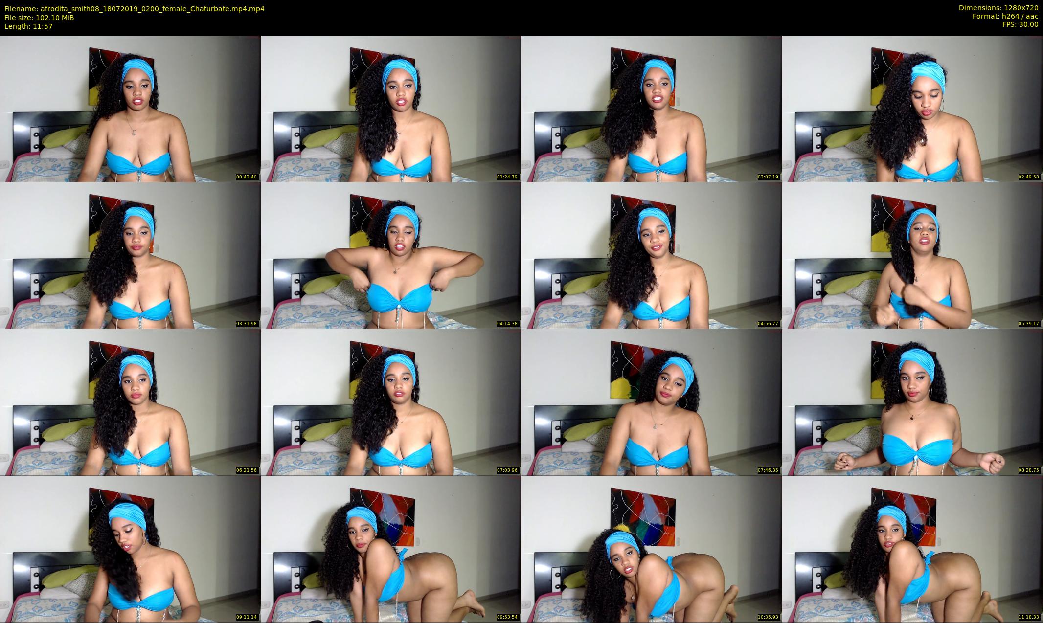 afrodita_smith08 — 12 minute Chaturbate female cam show recording, 720p, Jul 18, 2019