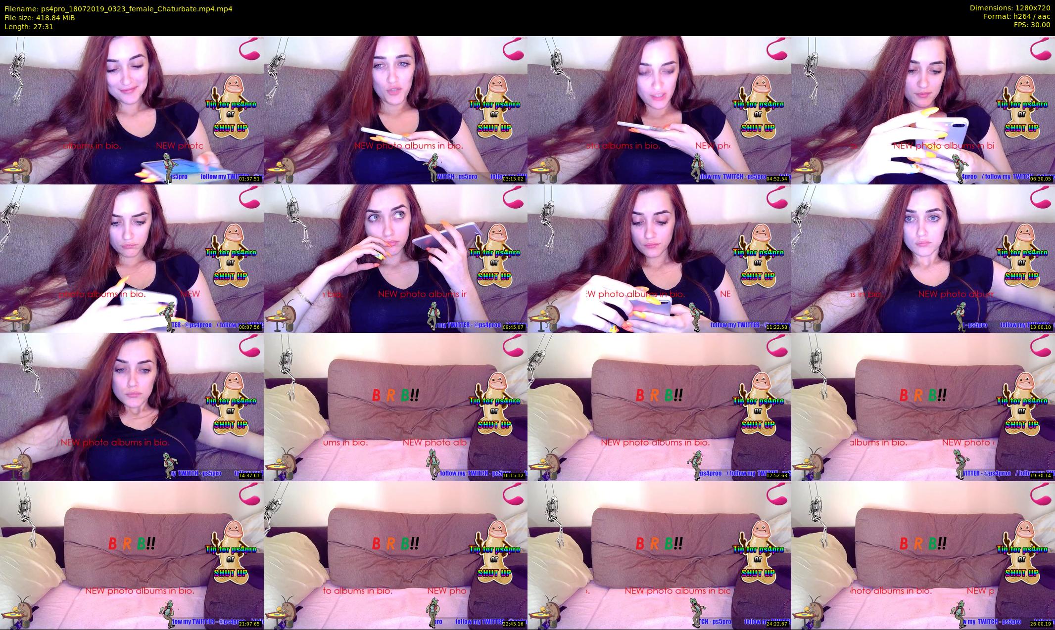 ps4pro — 28 minute Chaturbate female cam show recording, 720p, Jul 18, 2019