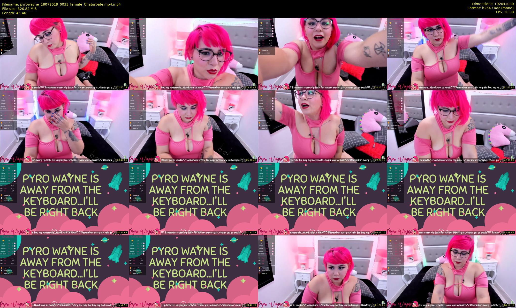pyrowayne — 47 minute Chaturbate female cam show recording, 1080p, Jul 18, 2019