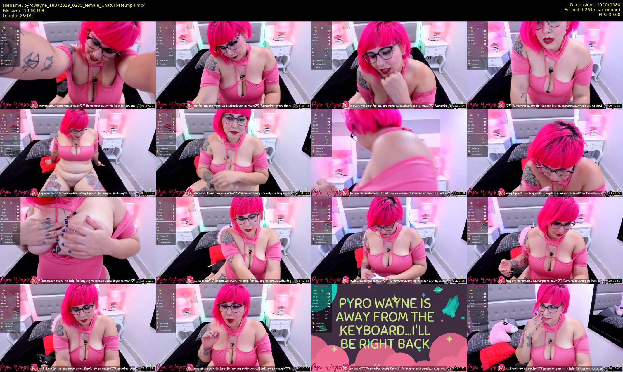 pyrowayne — 29 minute Chaturbate female cam show recording, 1080p, Jul 18, 2019