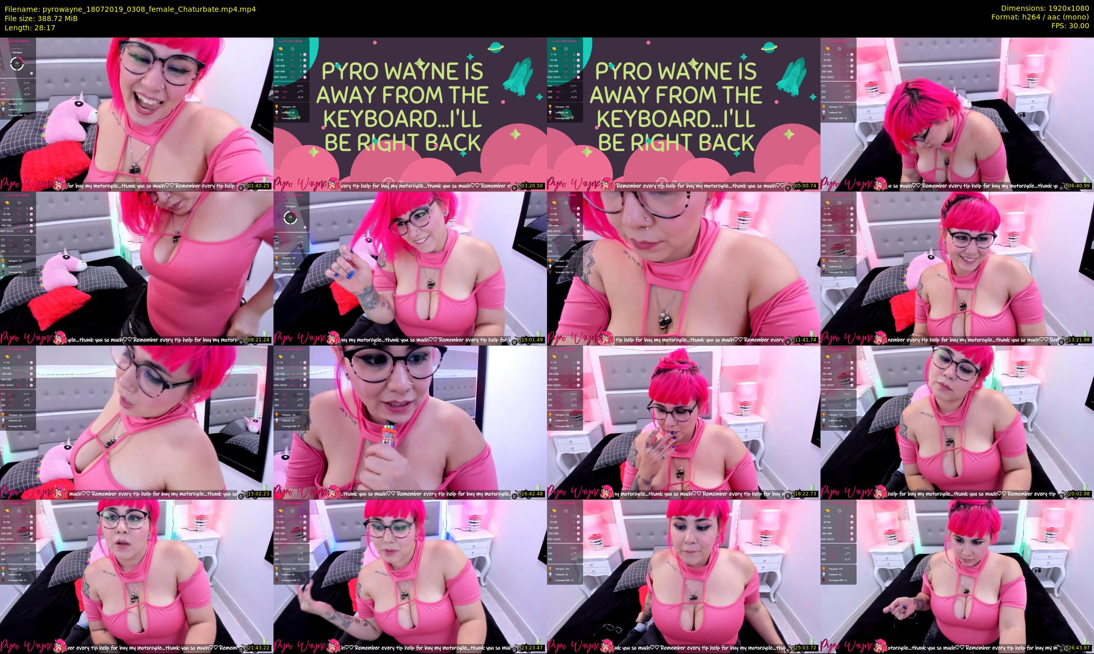 pyrowayne — 29 minute Chaturbate female cam show recording, 1080p, Jul 18, 2019
