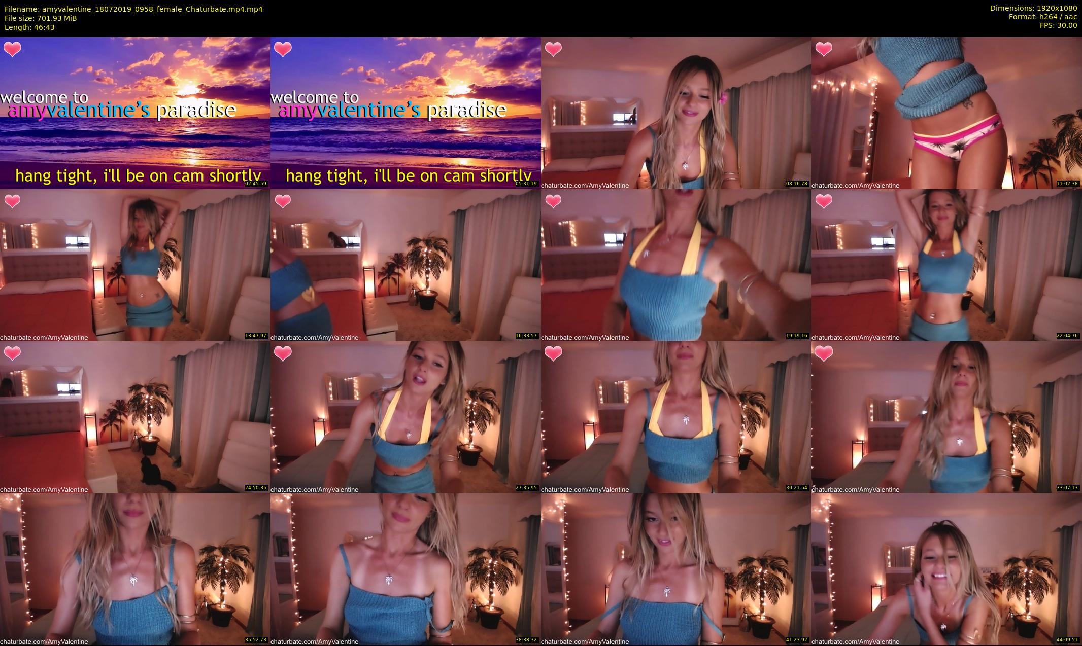amyvalentine — 47 minute Chaturbate female cam show recording, 1080p, Jul 18, 2019