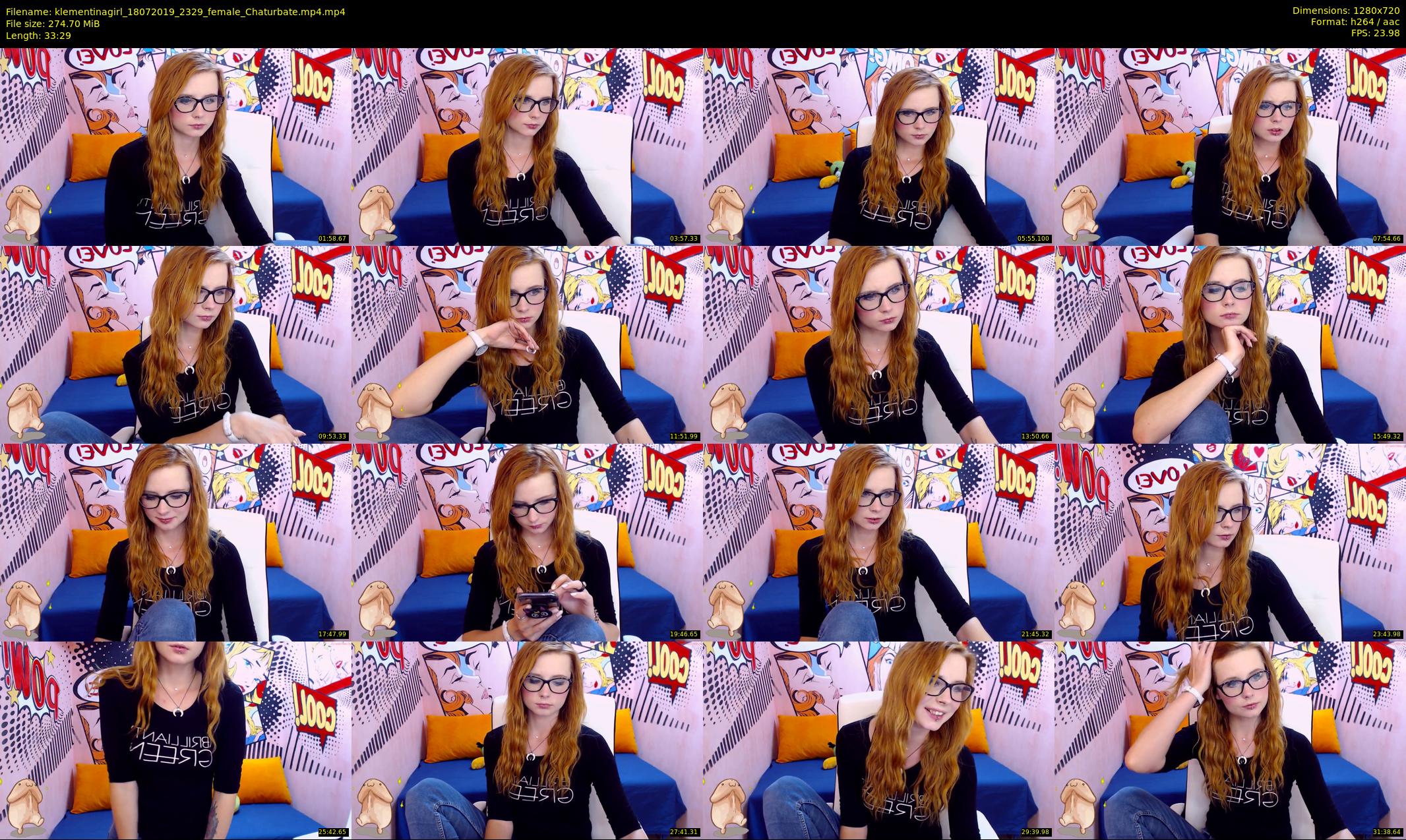 klementinagirl — 34 minute Chaturbate female cam show recording, 720p, Jul 18, 2019