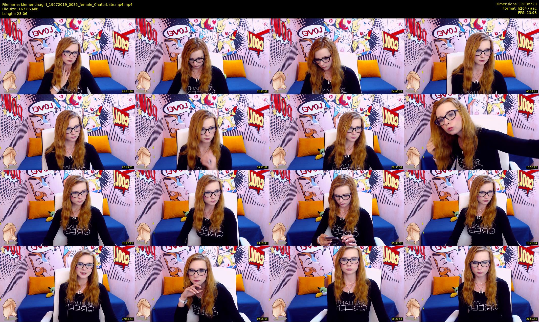 klementinagirl — 24 minute Chaturbate female cam show recording, 720p, Jul 19, 2019
