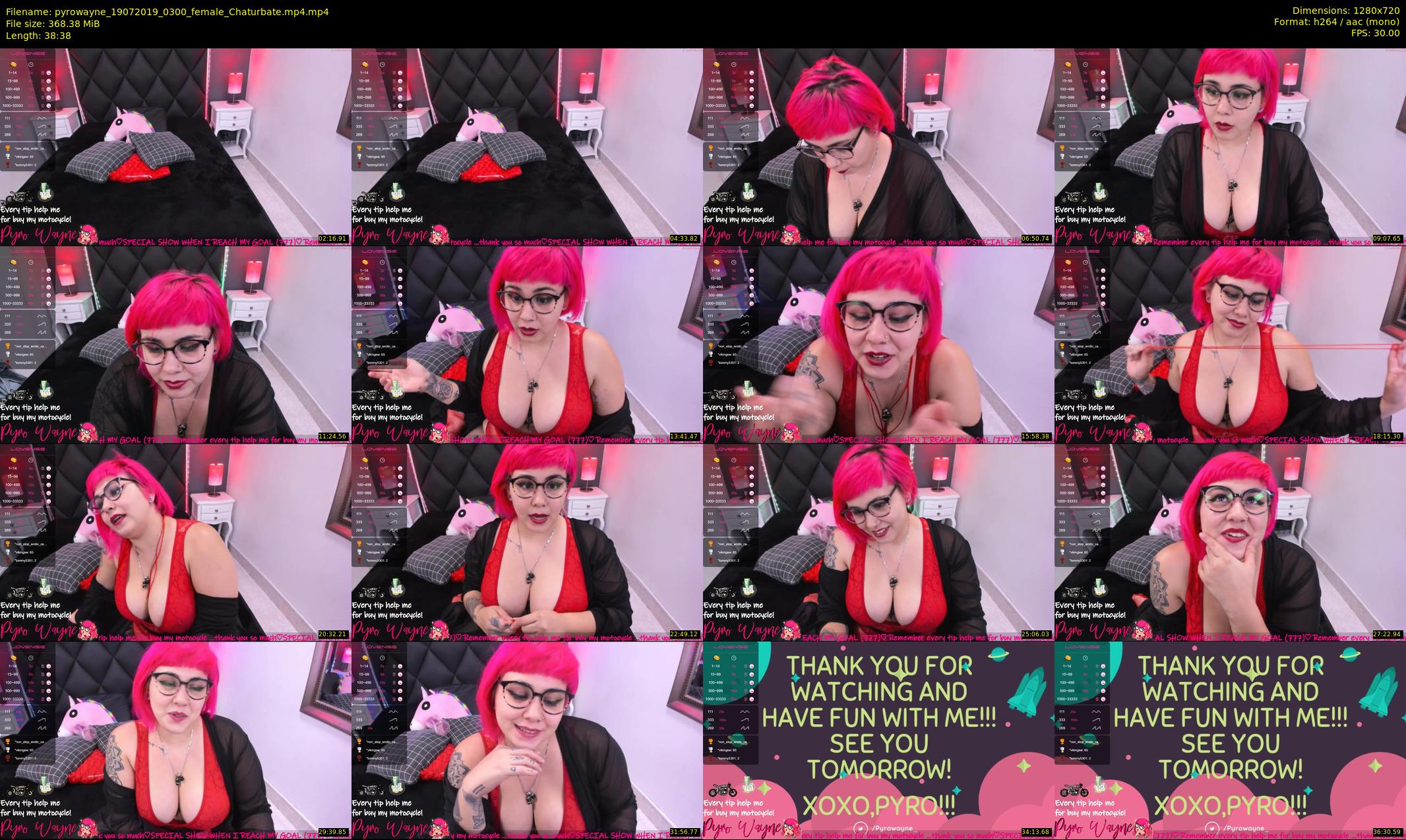 pyrowayne — 39 minute Chaturbate female cam show recording, 720p, Jul 19, 2019