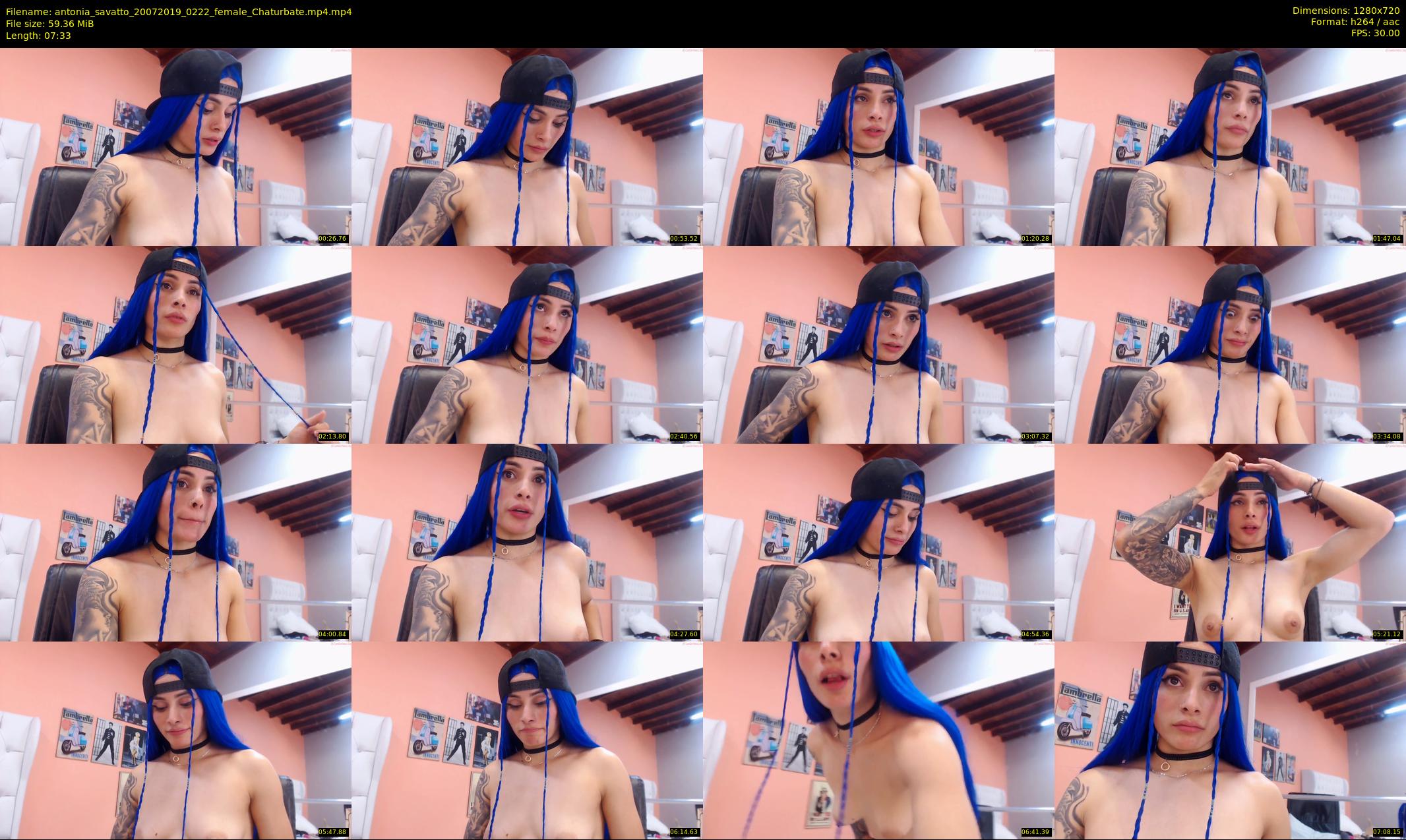 antonia_savatto — 8 minute Chaturbate female cam show recording, 720p, Jul 20, 2019