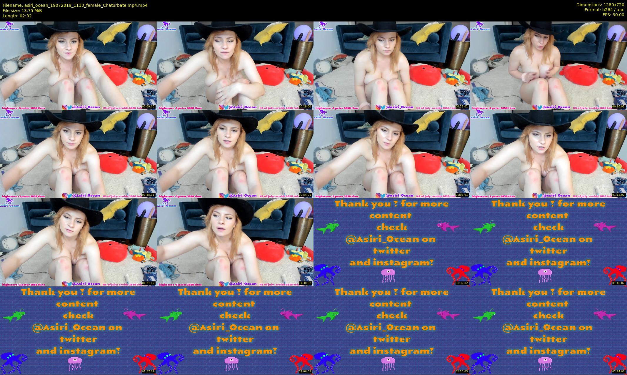 asiri_ocean — 3 minute Chaturbate female cam show recording, 720p, Jul 19, 2019