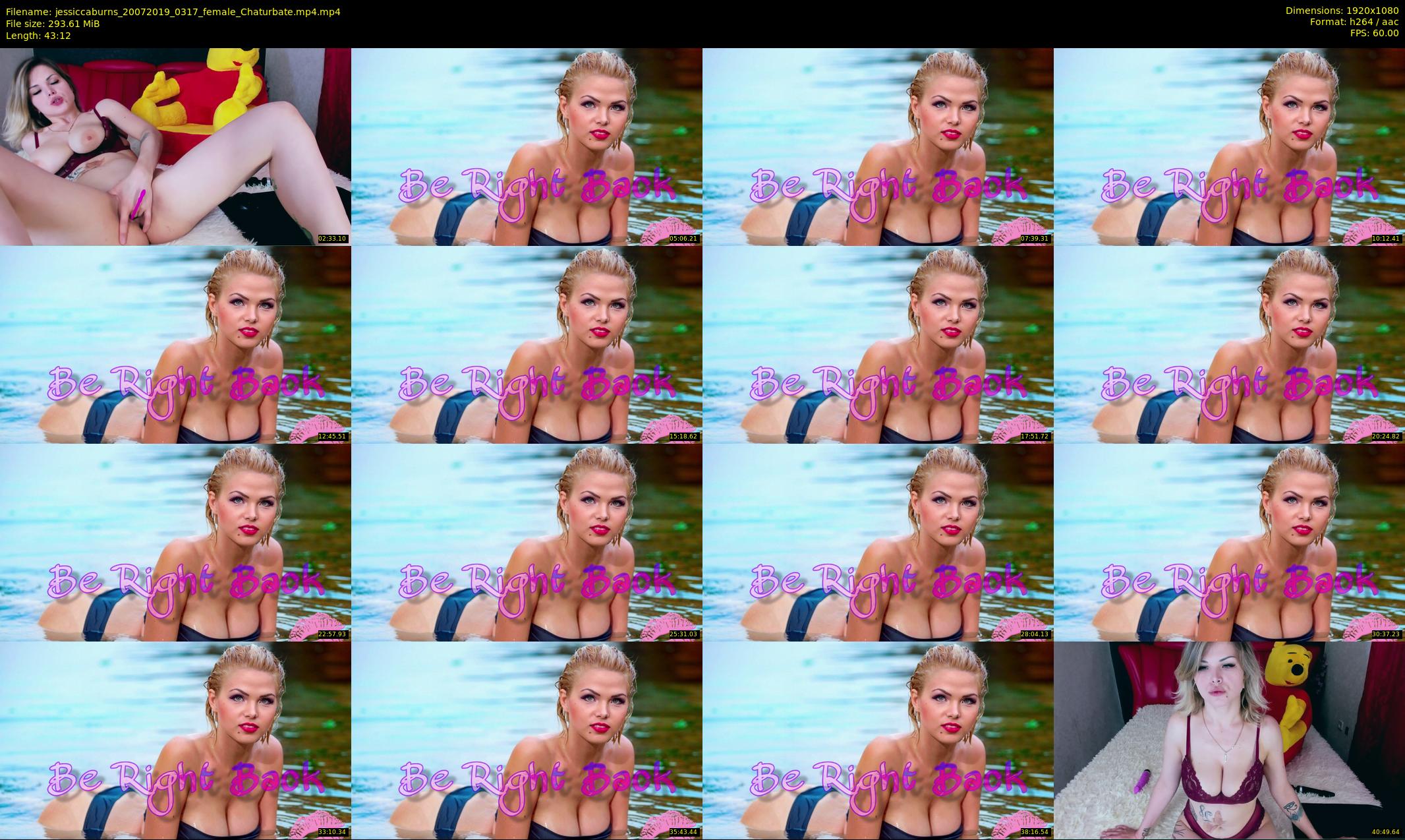 jessiccaburns — 44 minute Chaturbate female cam show recording, 1080p, Jul 20, 2019