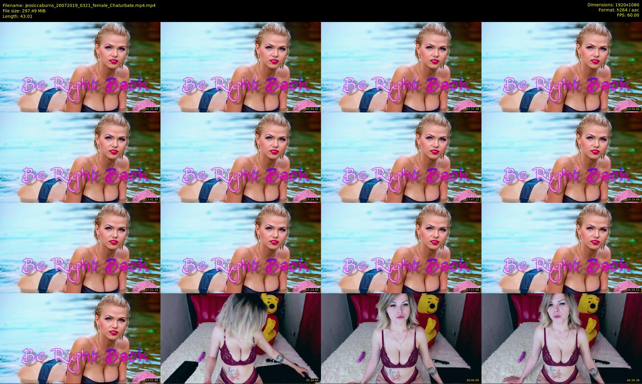 jessiccaburns — 44 minute Chaturbate female cam show recording, 1080p, Jul 20, 2019