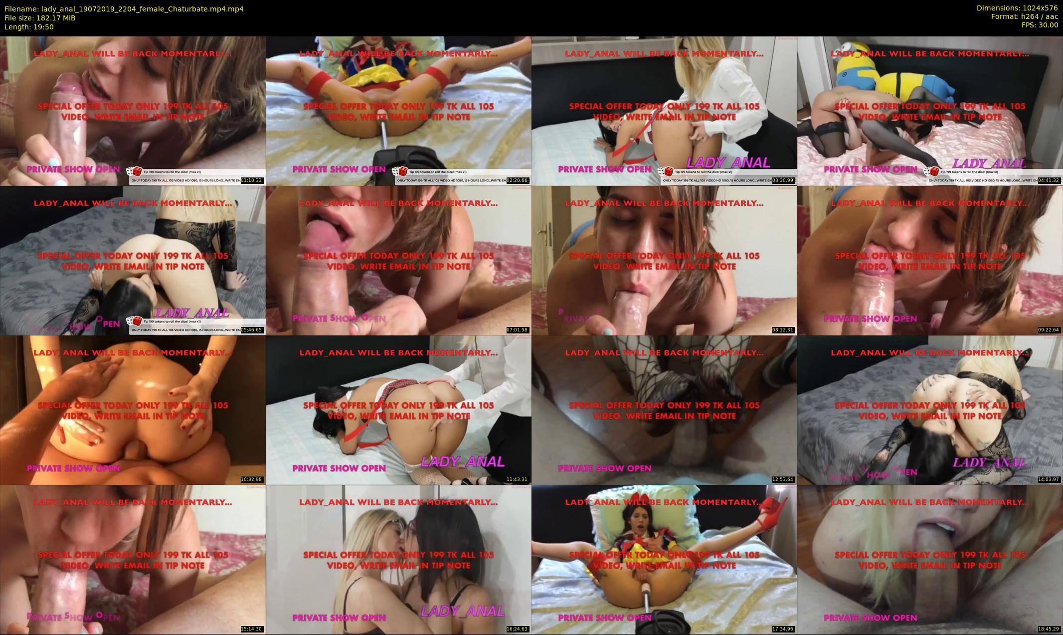 lady_anal — 20 minute Chaturbate female cam show recording, 480p, Jul 19, 2019