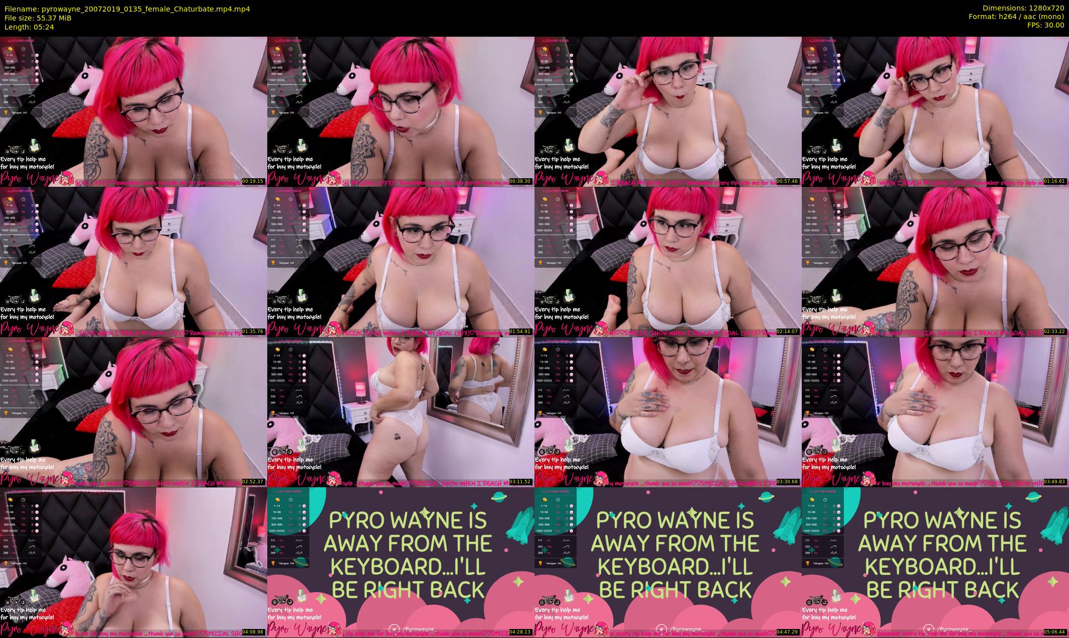 pyrowayne — 6 minute Chaturbate female cam show recording, 720p, Jul 20, 2019