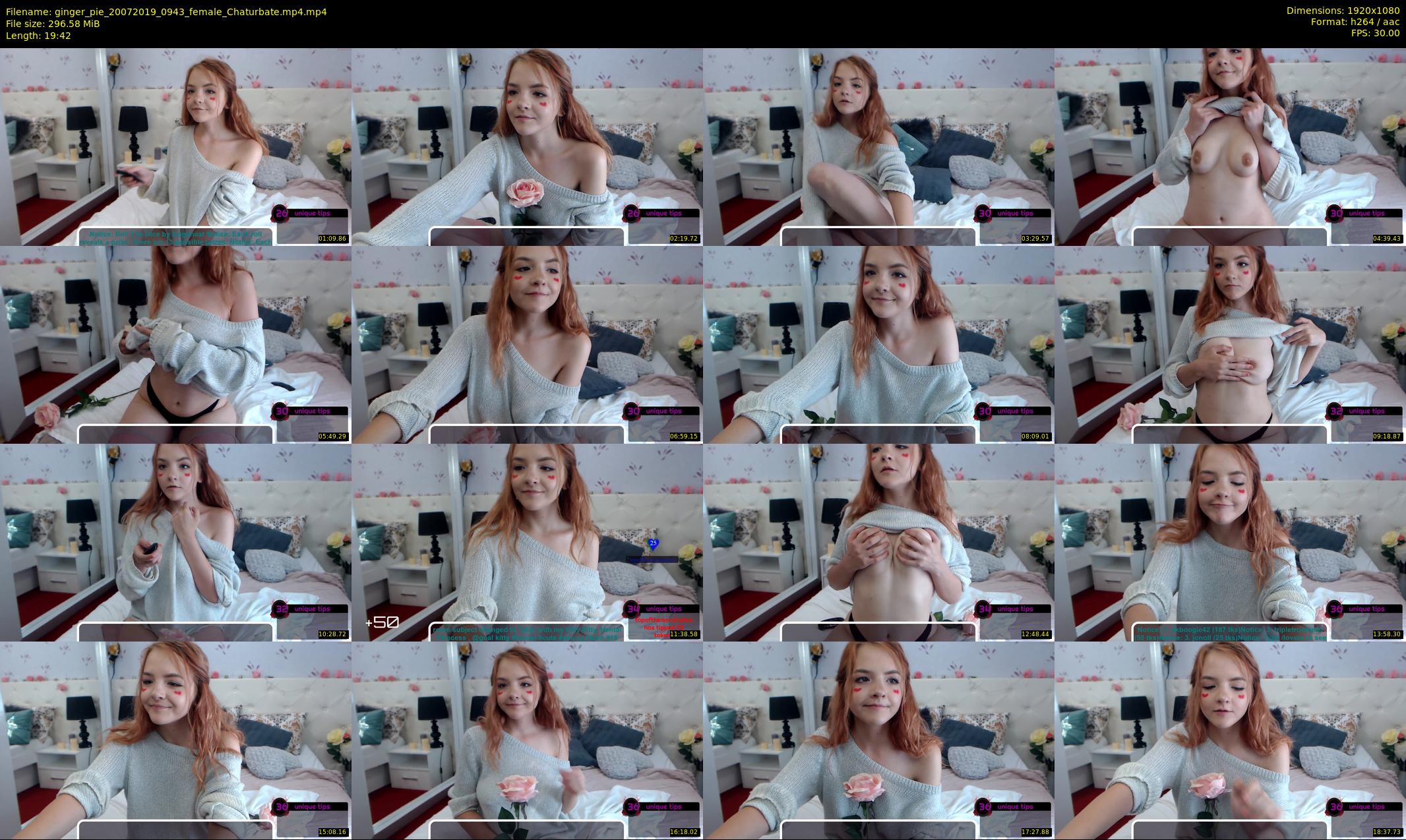 ginger_pie — 20 minute Chaturbate female cam show recording, 1080p, Jul 20, 2019