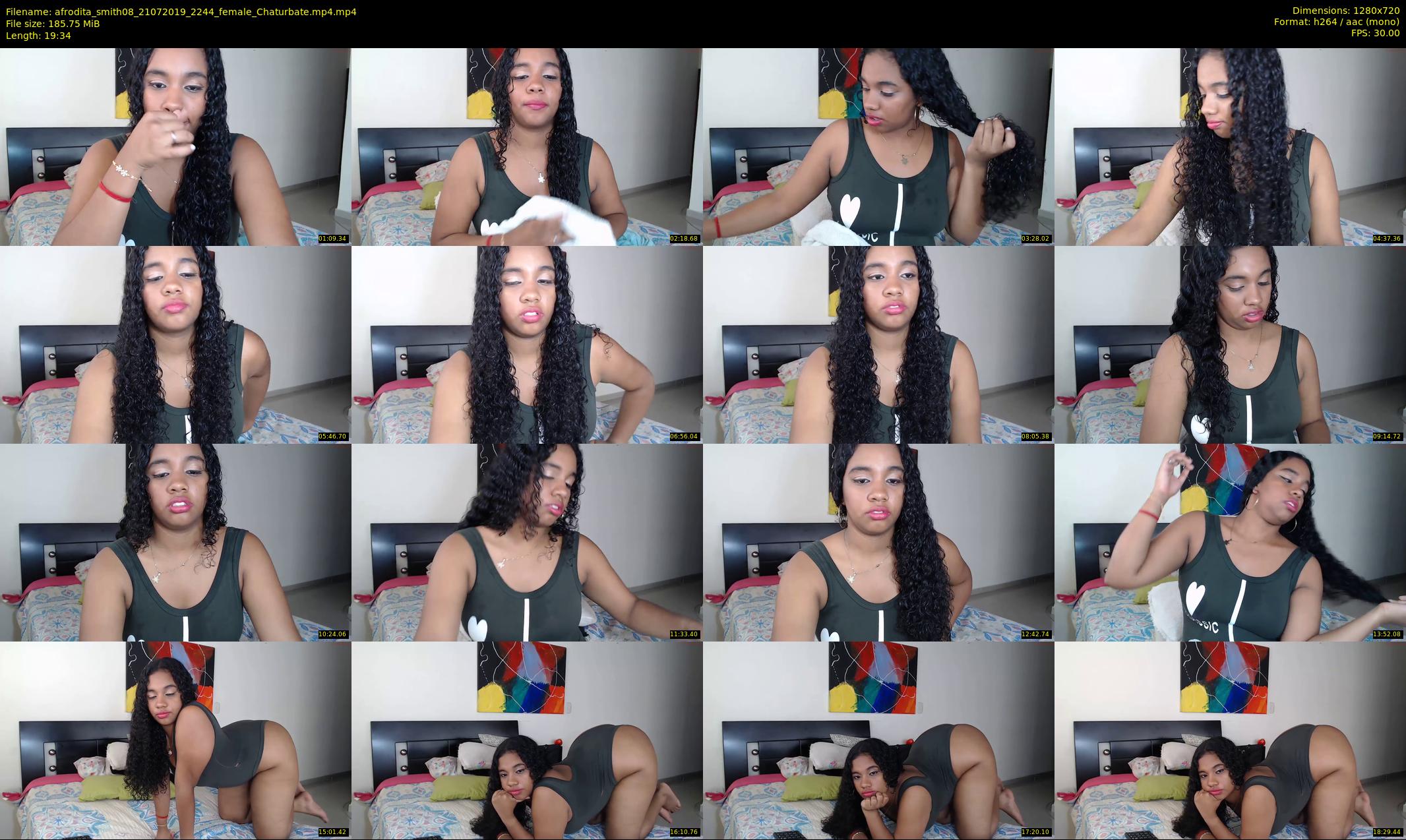 afrodita_smith08 — 20 minute Chaturbate female cam show recording, 720p, Jul 21, 2019