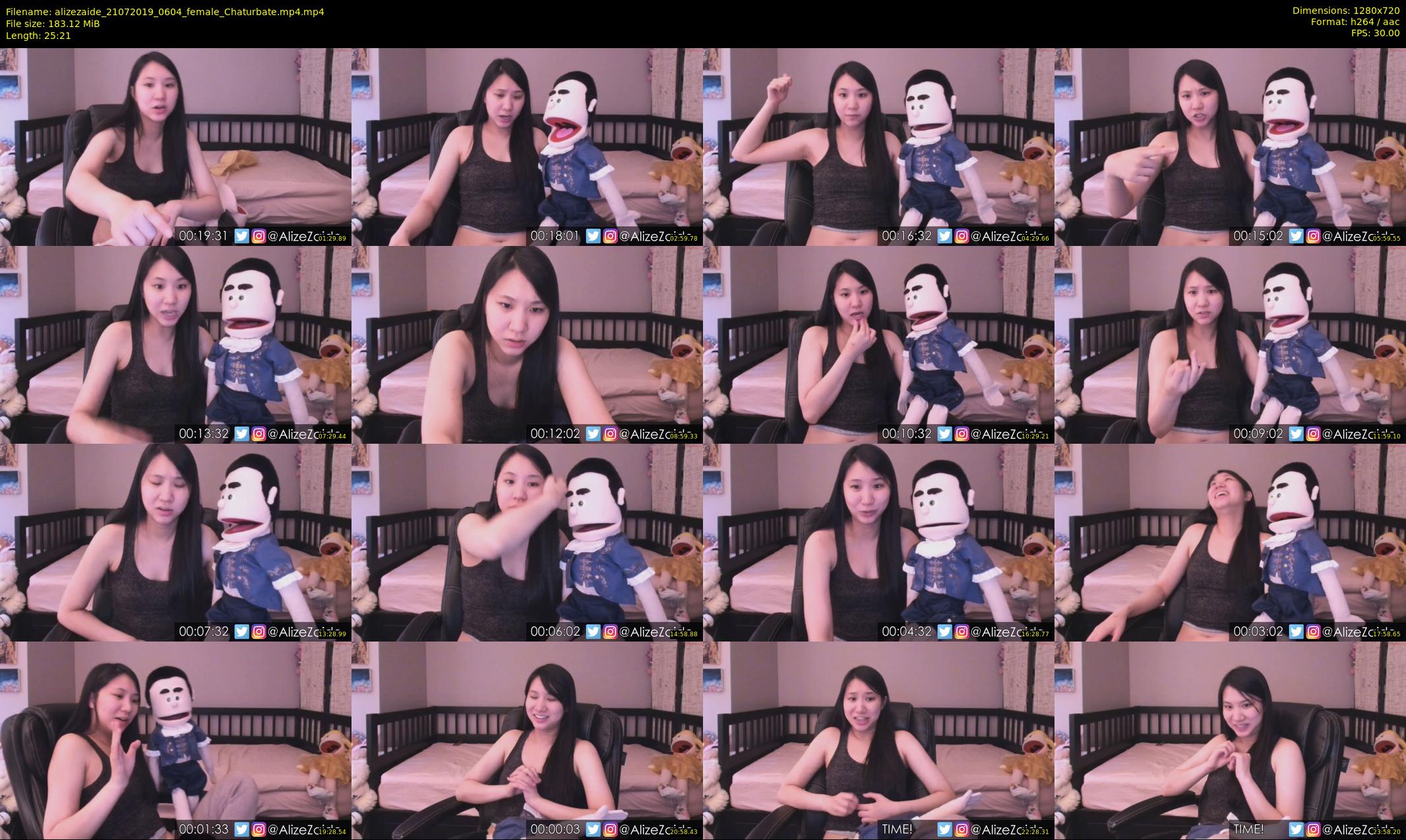 alizezaide — 26 minute Chaturbate female cam show recording, 720p, Jul 21, 2019
