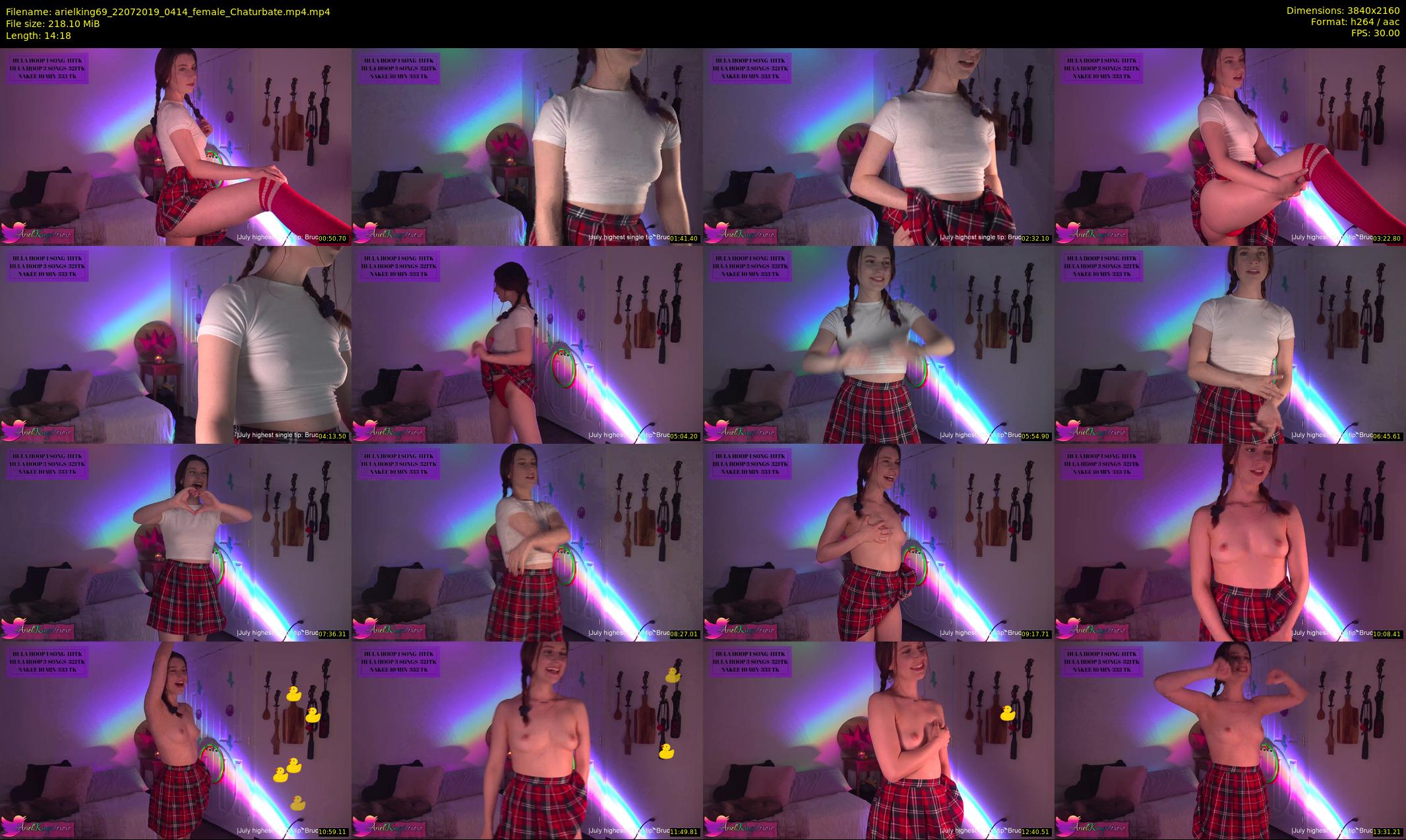 arielking69 — 15 minute Chaturbate female cam show recording, 4K, Jul 22, 2019