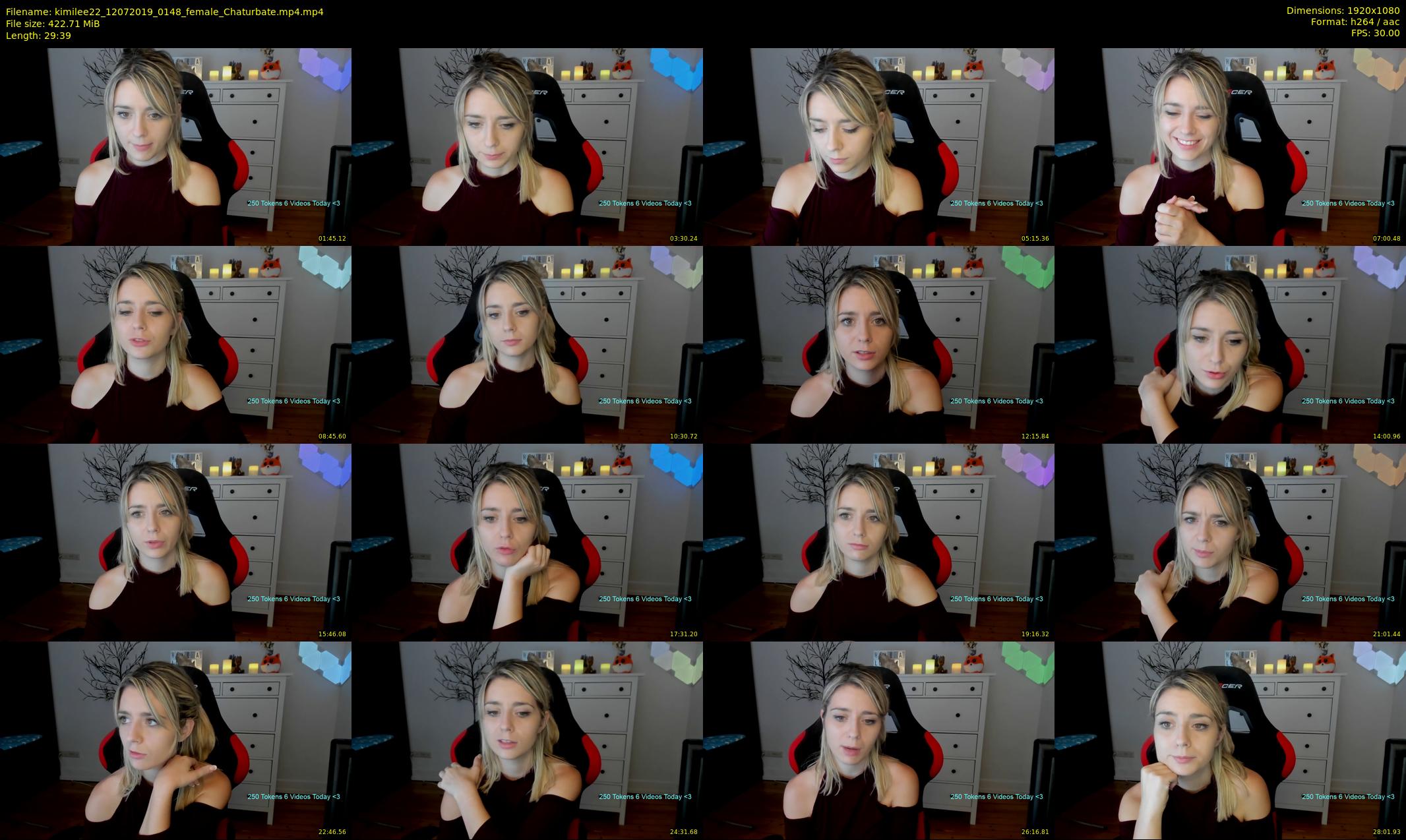 kimilee22 — 30 minute Chaturbate female cam show recording, 1080p, Jul 12, 2019
