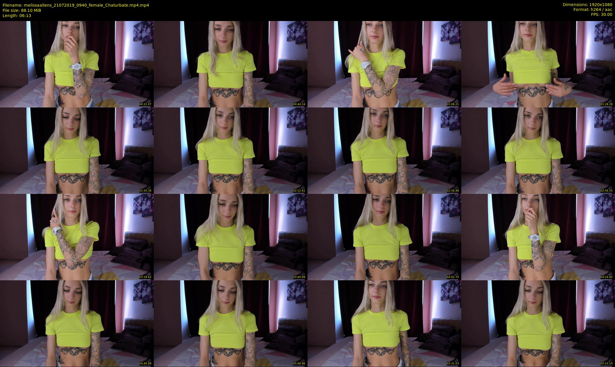 melissaallens — 7 minute Chaturbate female cam show recording, 1080p, Jul 21, 2019