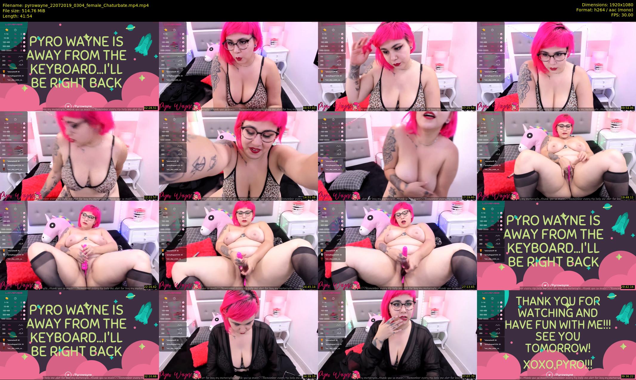 pyrowayne — 42 minute Chaturbate female cam show recording, 1080p, Jul 22, 2019
