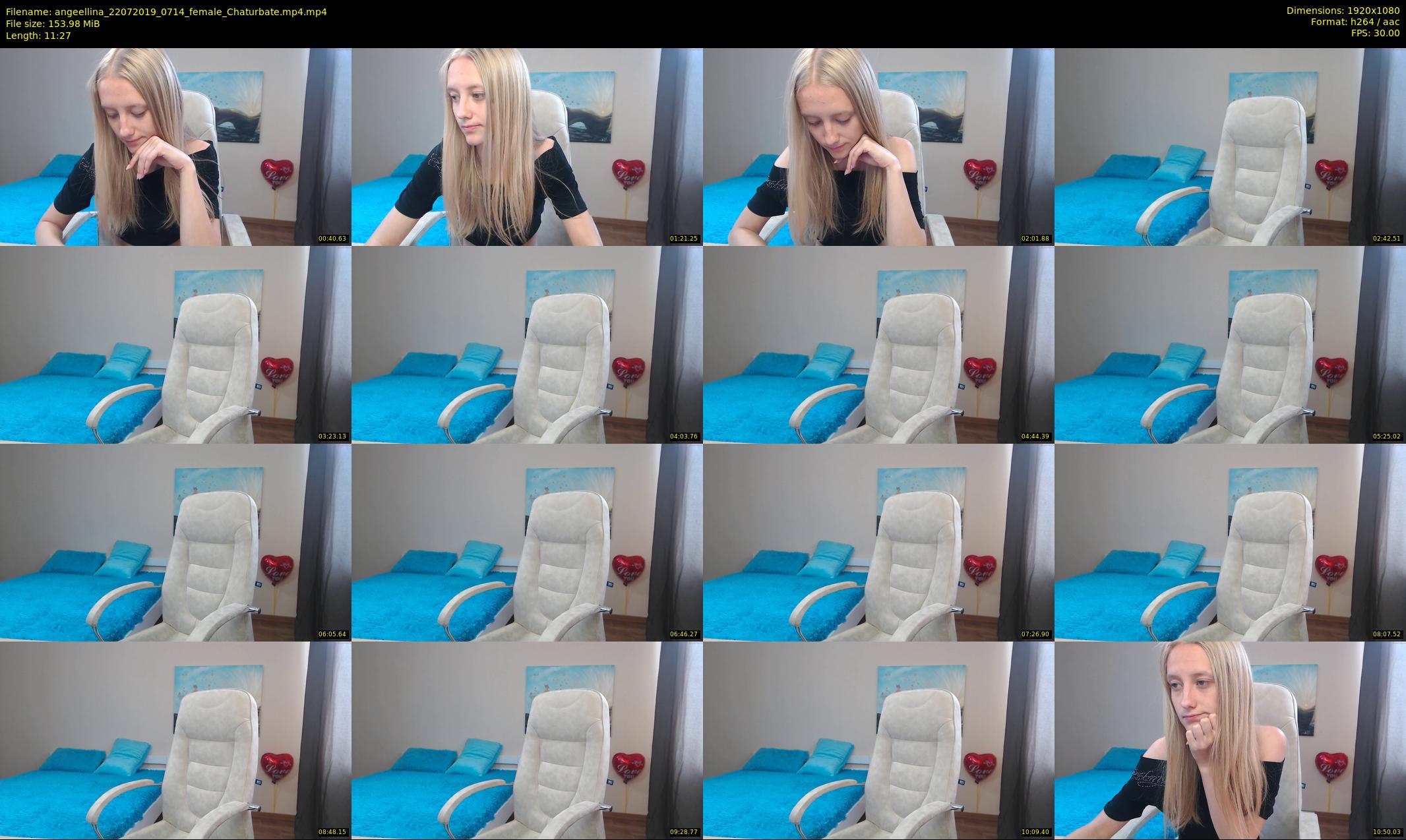angeellina — 12 minute Chaturbate female cam show recording, 1080p, Jul 22, 2019