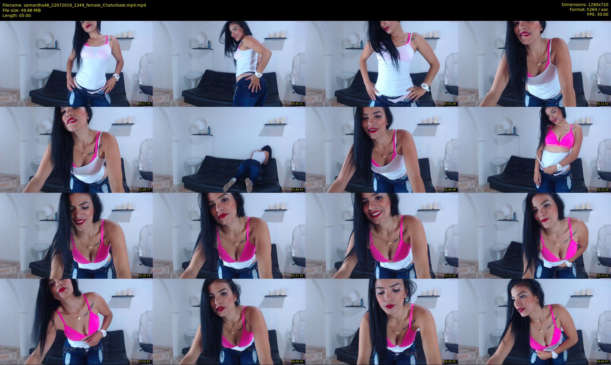samantha46 — 5 minute Chaturbate female cam show recording, 720p, Jul 22, 2019
