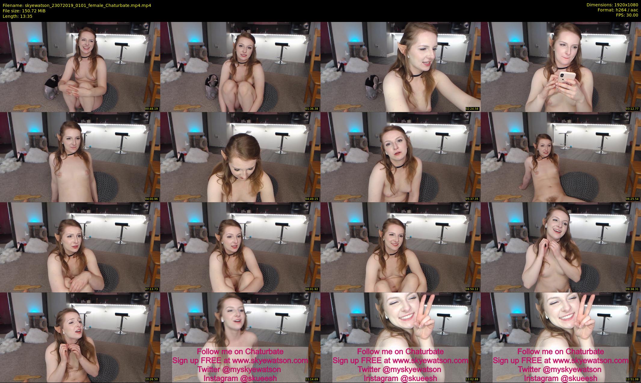 skyewatson — 14 minute Chaturbate female cam show recording, 1080p, Jul 23, 2019