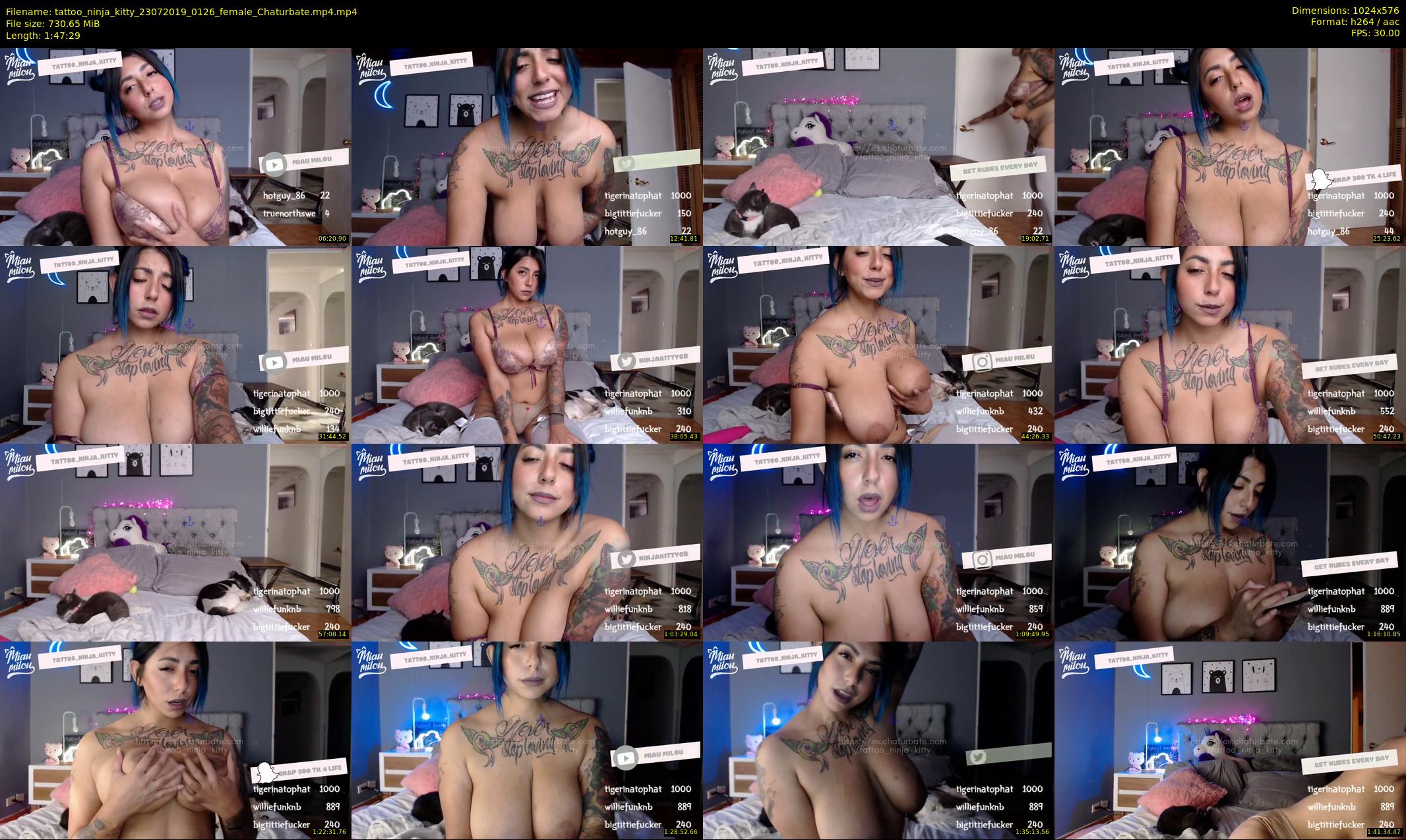 tattoo_ninja_kitty — 108 minute Chaturbate female cam show recording, 480p, Jul 23, 2019