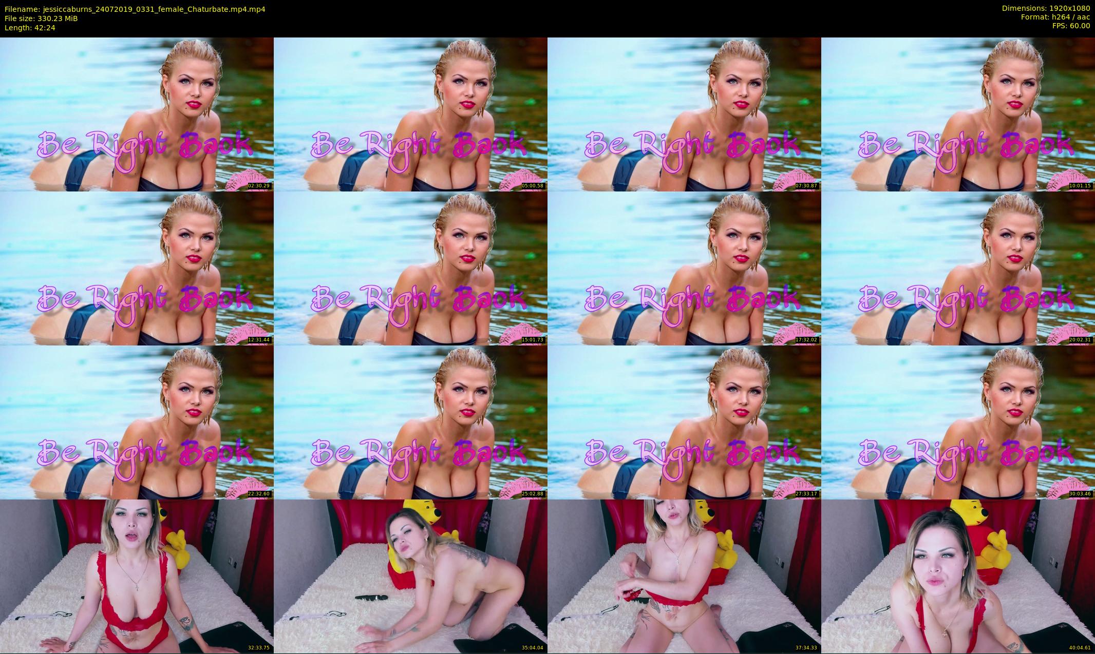 jessiccaburns — 43 minute Chaturbate female cam show recording, 1080p, Jul 24, 2019