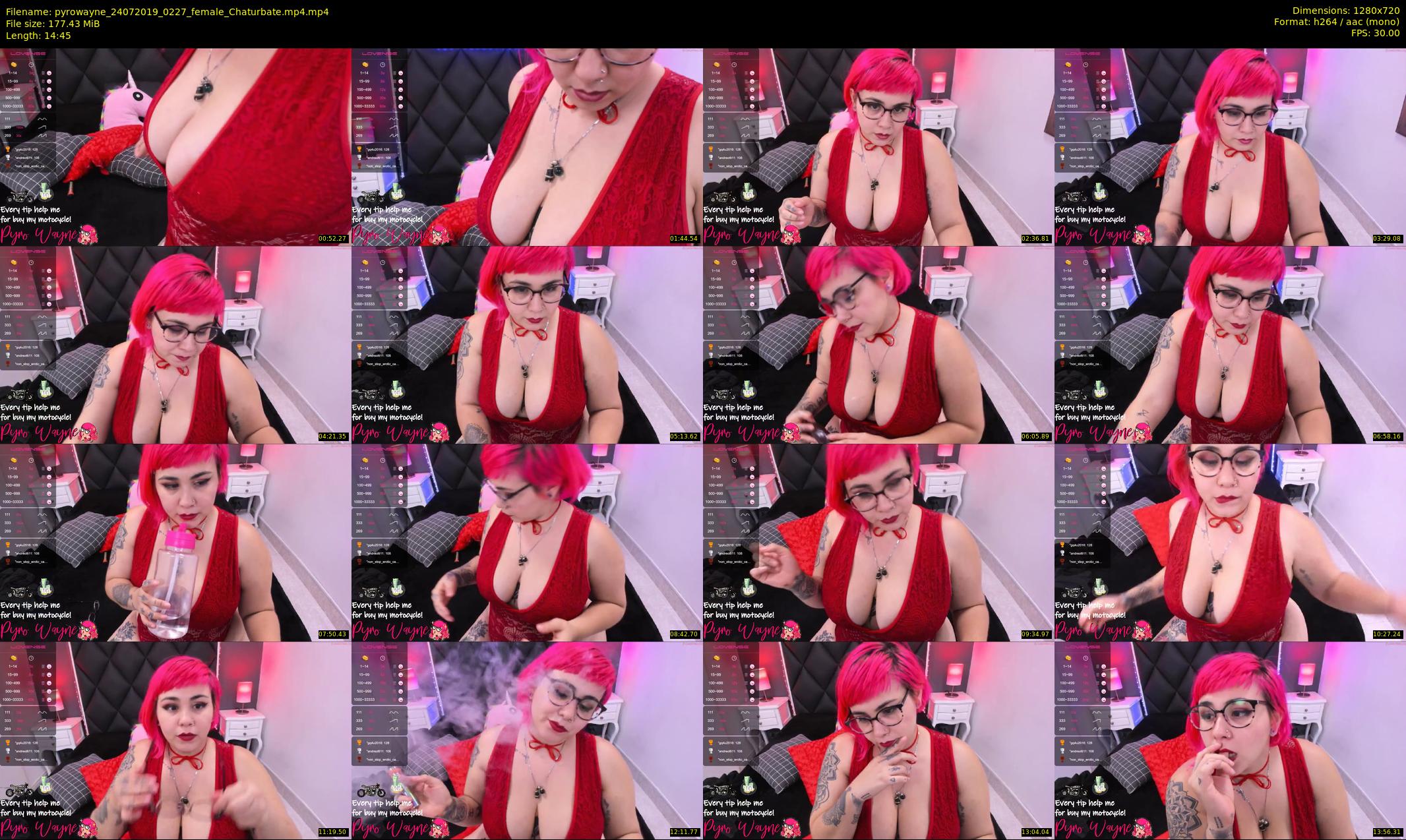 pyrowayne — 15 minute Chaturbate female cam show recording, 720p, Jul 24, 2019