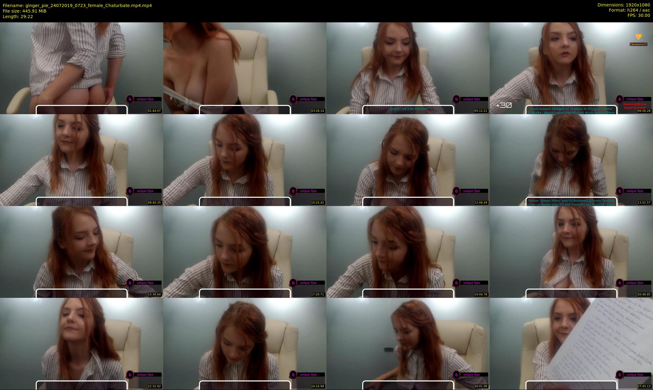 ginger_pie — 30 minute Chaturbate female cam show recording, 1080p, Jul 24, 2019