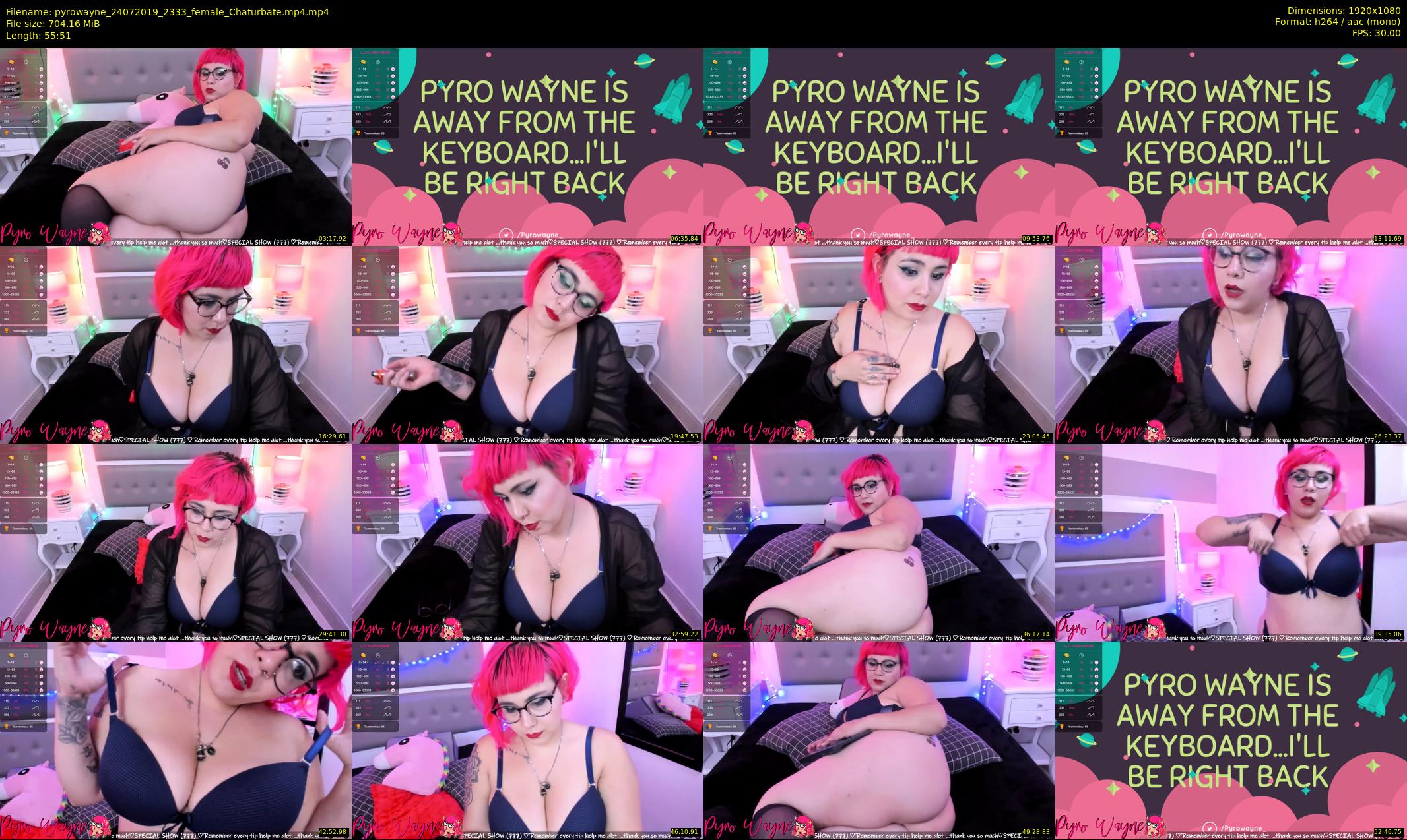 pyrowayne — 56 minute Chaturbate female cam show recording, 1080p, Jul 24, 2019