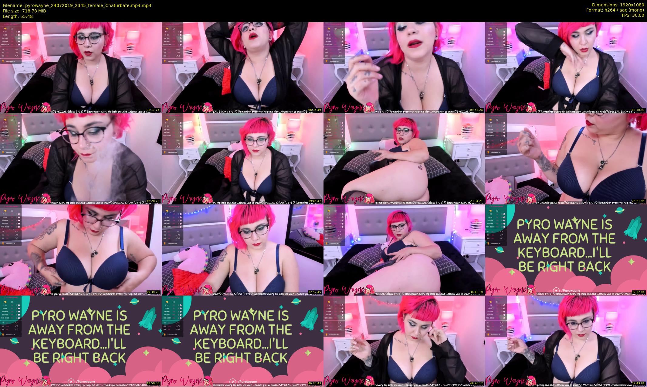 pyrowayne — 56 minute Chaturbate female cam show recording, 1080p, Jul 24, 2019