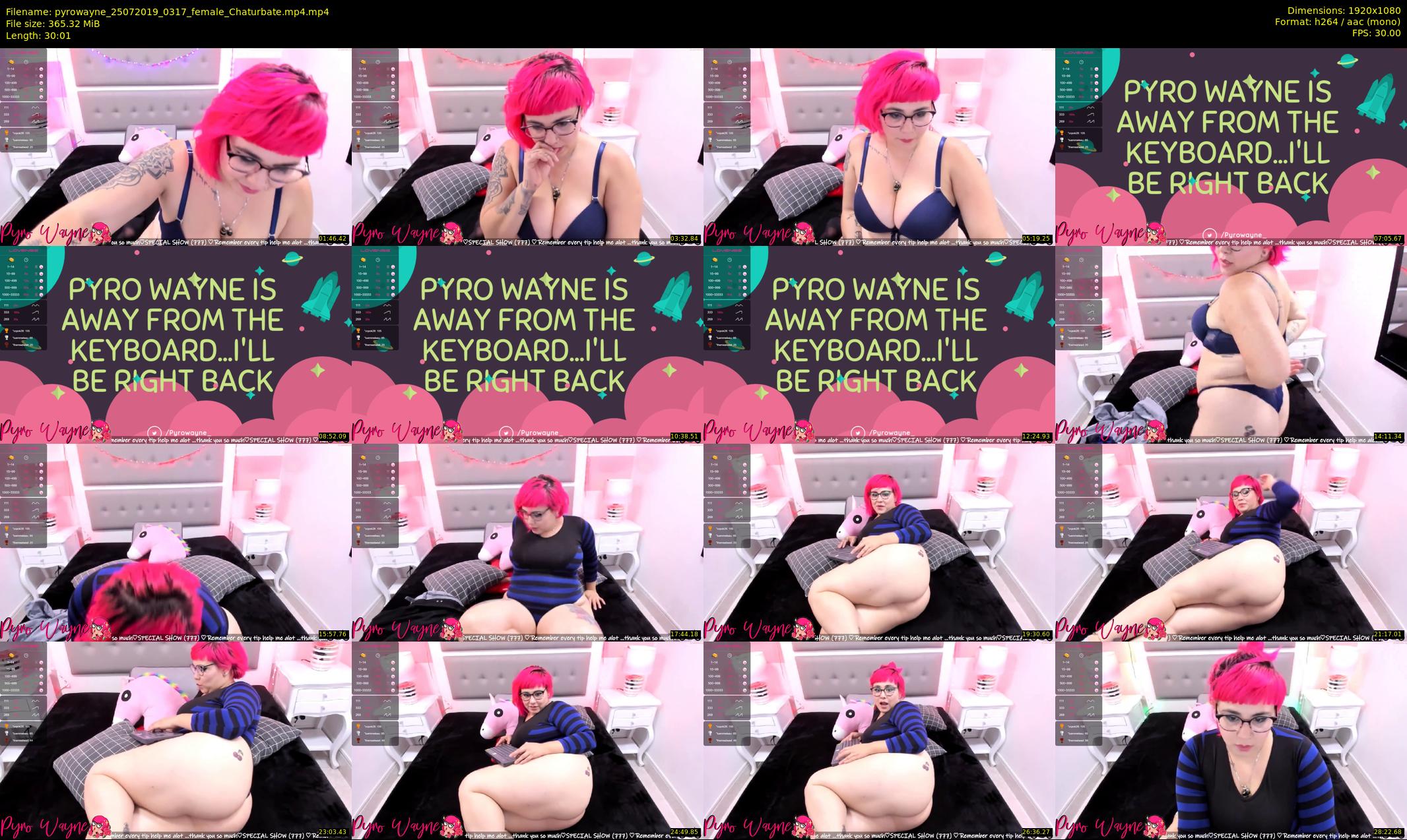 pyrowayne — 31 minute Chaturbate female cam show recording, 1080p, Jul 25, 2019