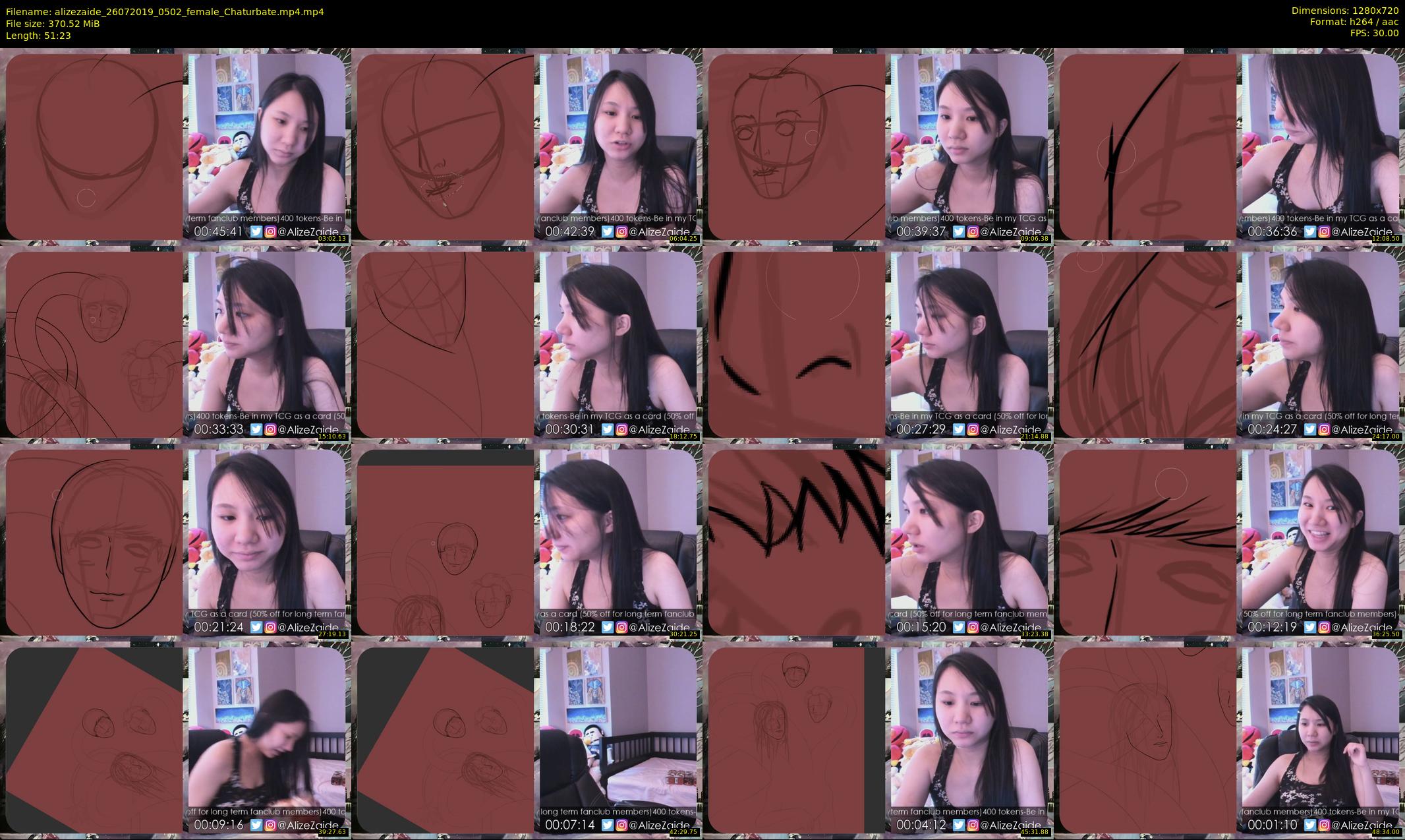 alizezaide — 52 minute Chaturbate female cam show recording, 720p, Jul 26, 2019