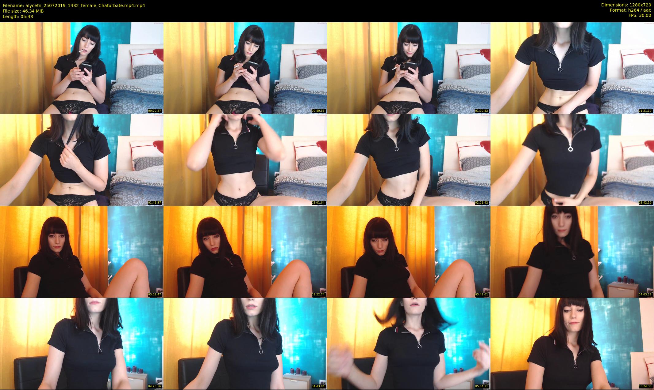 alycetn — 6 minute Chaturbate female cam show recording, 720p, Jul 25, 2019